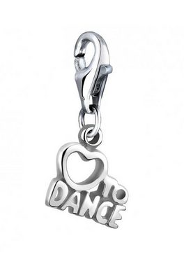 Nenalina Charm-Einhänger "Love to Dance" Wording Herz 925 Silber