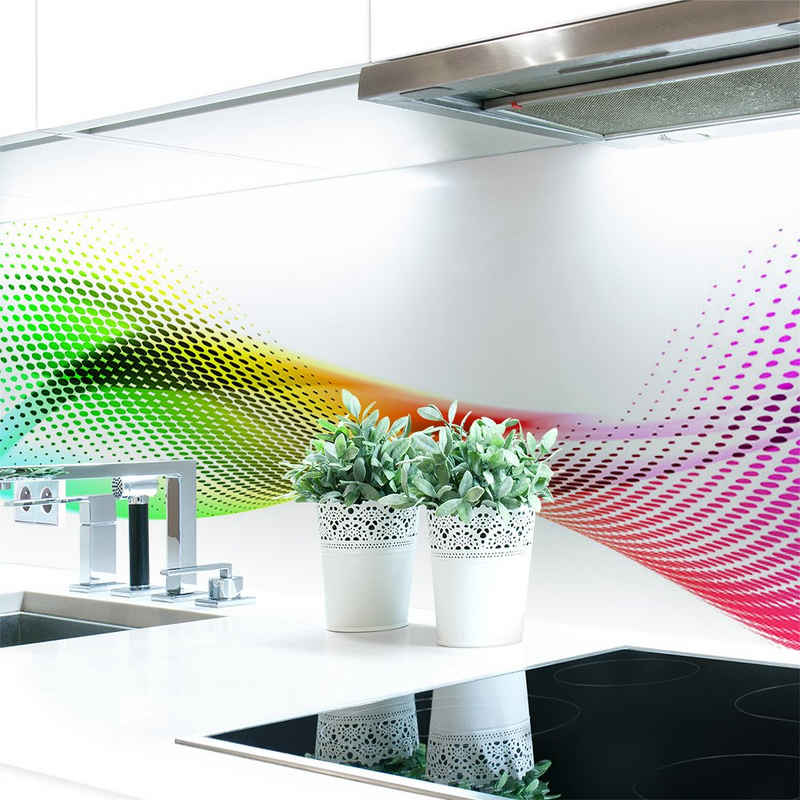 DRUCK-EXPERT Küchenrückwand Küchenrückwand Abstrakt Regenbogen Hart-PVC 0,4 mm selbstklebend