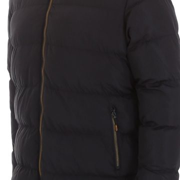 Ital-Design Steppjacke Herren Freizeit Kapuze (abnehmbar) Gefüttert Jacke in Schwarz