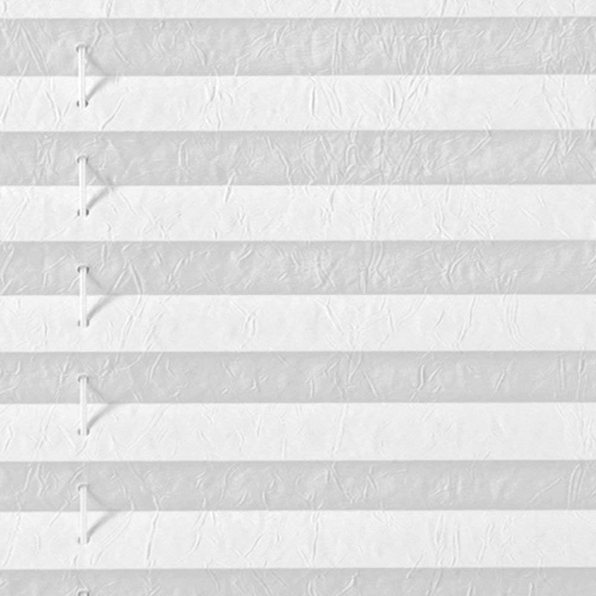 Victoria M. Plissee Standard Crush Plissee, 40 x 130 cm, weiß, halbtransparent, mit Bohren, verspannt, verschraubt, blickdicht, feuchtraumgeeignet, seitlich kürzbar