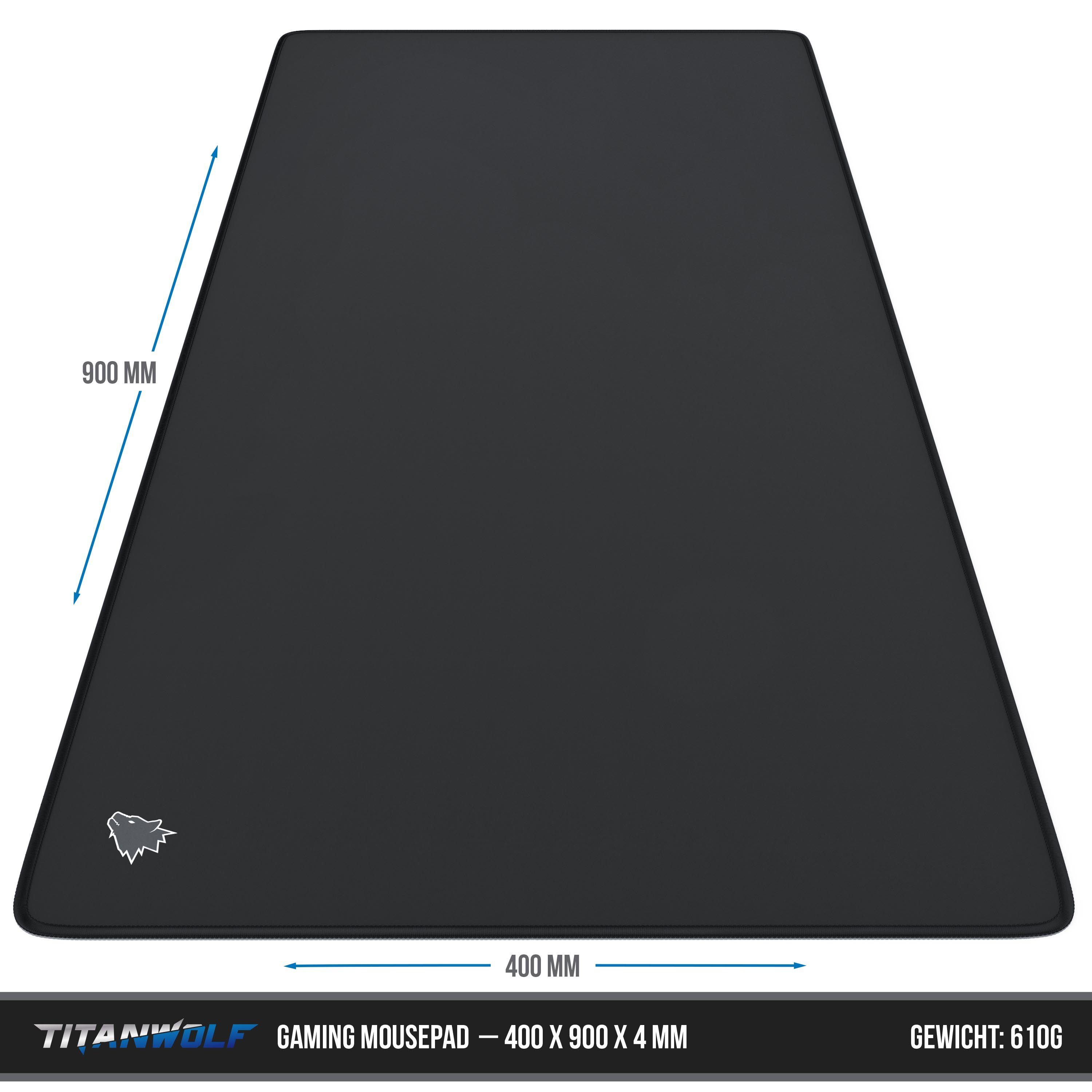 Titanwolf Gaming Mauspad XXL Speed Mousepad 900 x 400 x 3 mm, große Schreibtischunterlage (1-St), rutschfest, abwaschbar, Geschwindigkeit & Präzision, kleines L – Bild 4 von 5