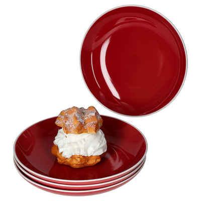 MamboCat Frühstücksteller 4er Set Dessertteller Linus Rot - 404142