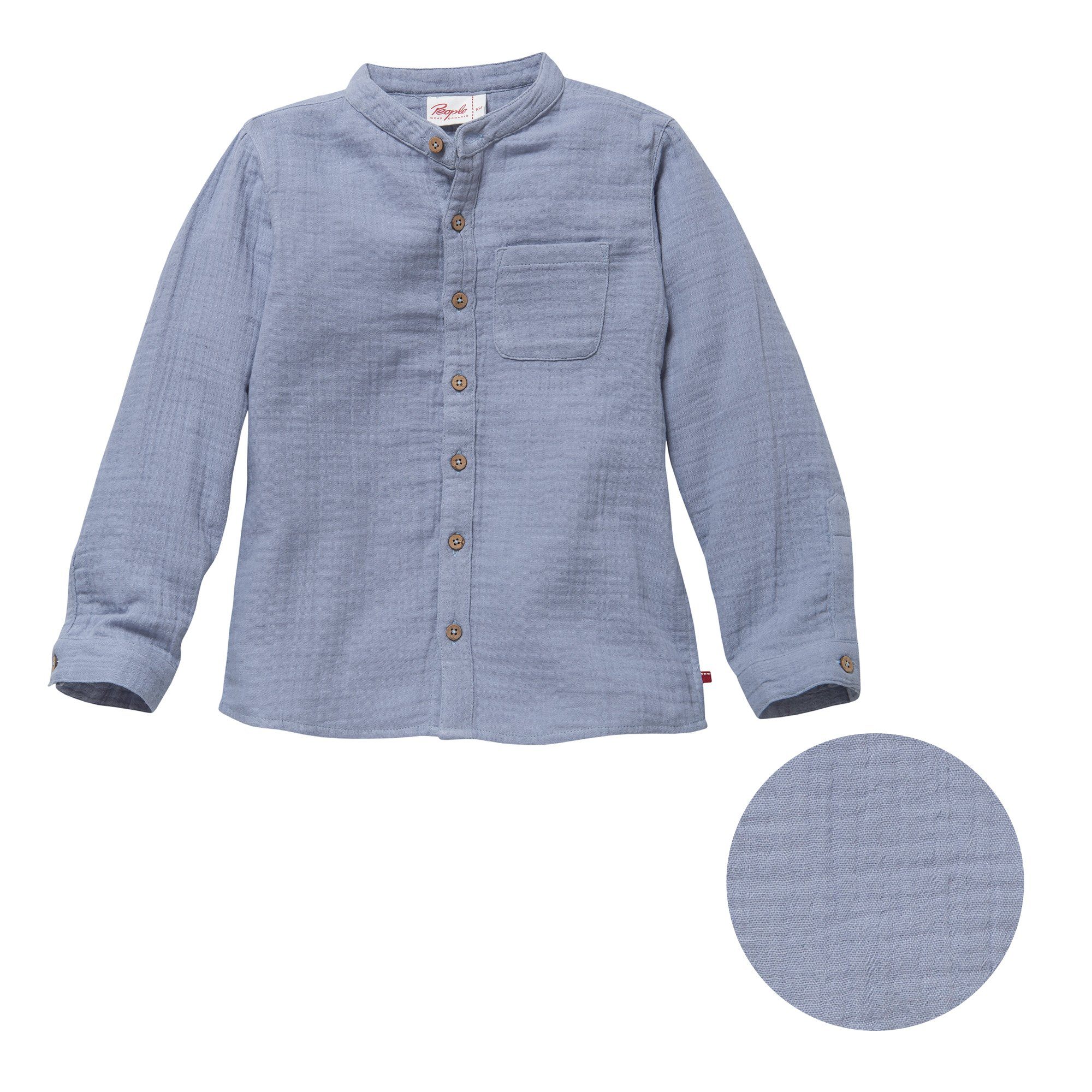 People Wear Organic Langarmhemd, Musselin Freizeithemd günstig online kaufen