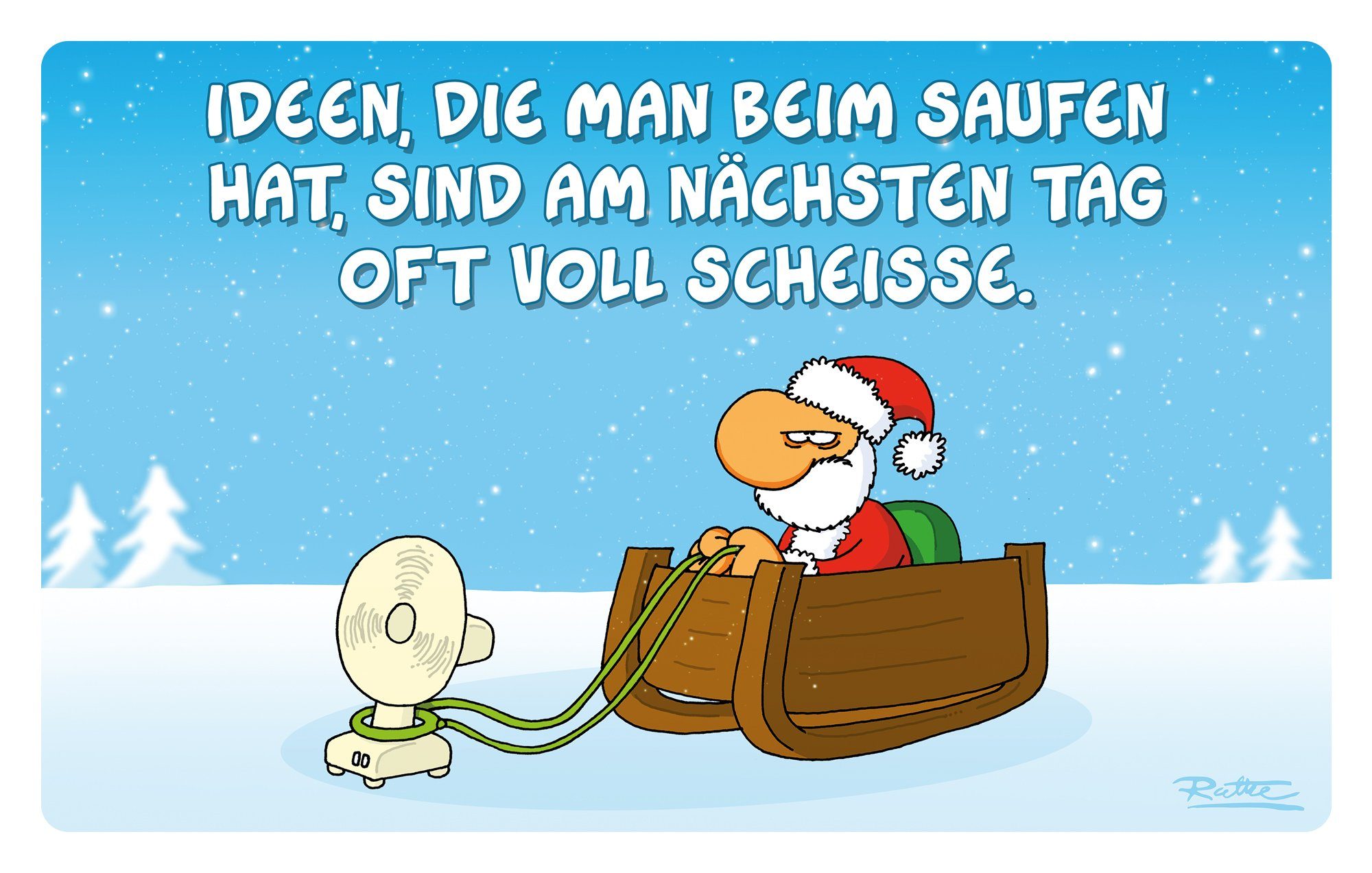Frühstücksbrett Ralph Ruthe - XMAS 23,5 x 14,5 cm