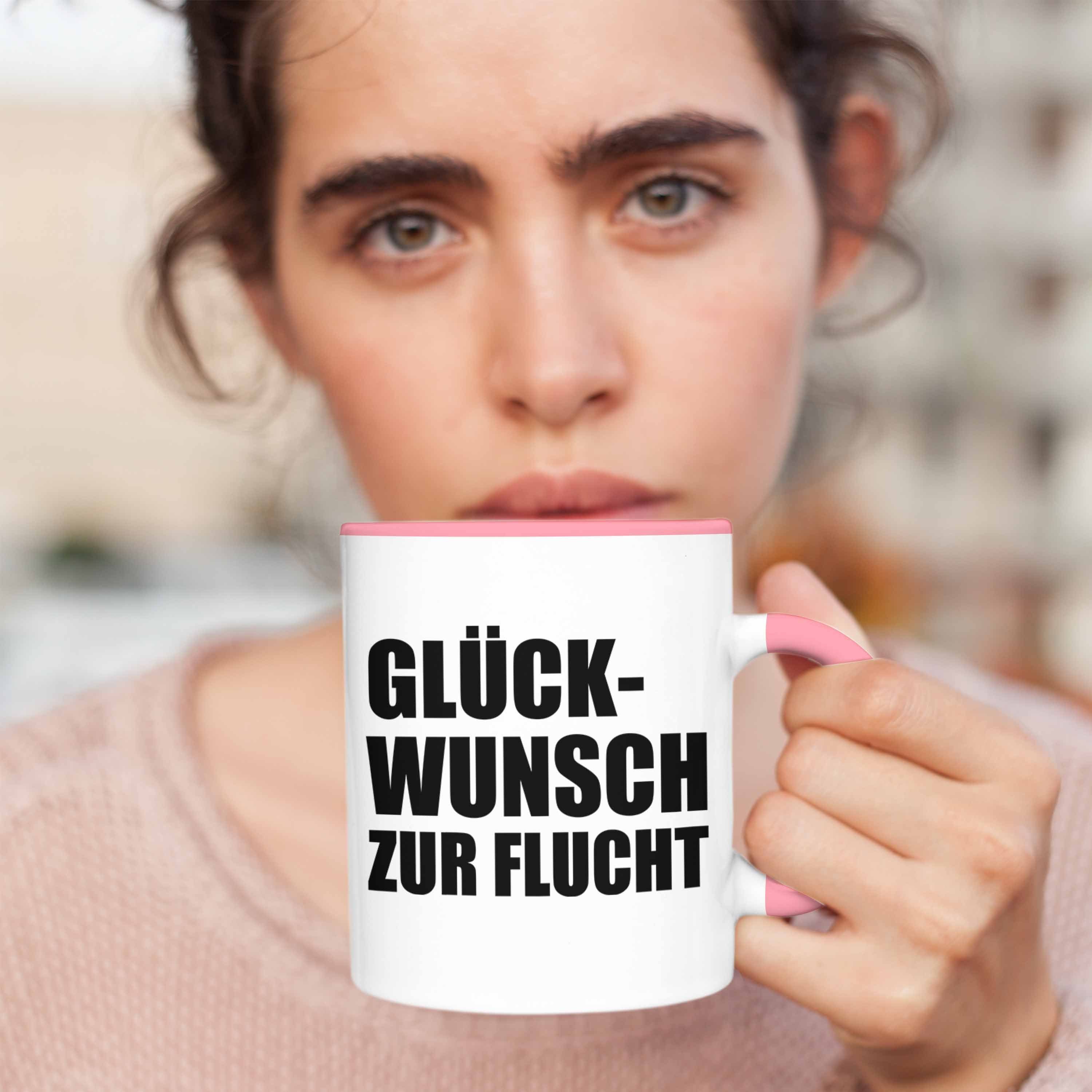 Rosa Abschiedsgeschenk Zur Jobwechsel Tasse Kaffeetasse Kollegin Tasse Geschenk Lustig - Kollege Trendation Trendation Sprüche Glückwunsch Flucht