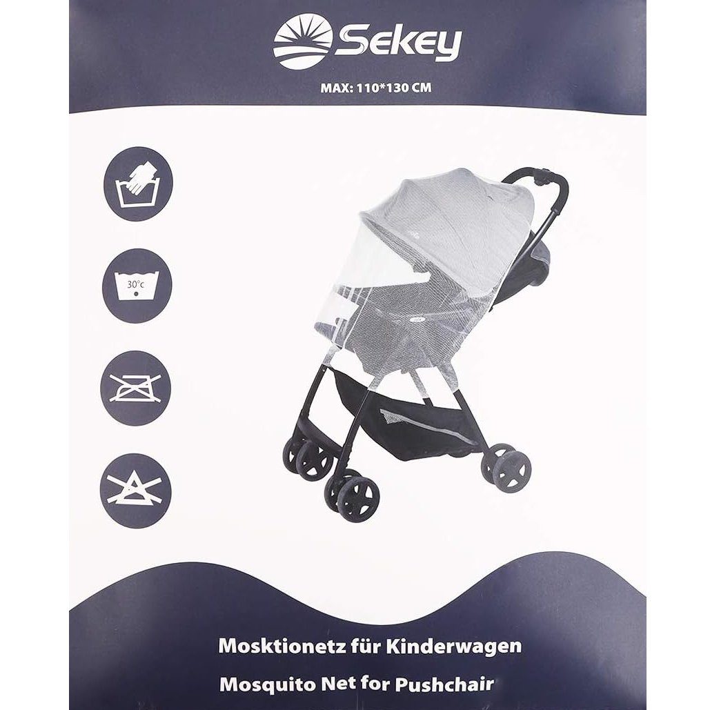 Sekey Moskitonetz Universal Insektenschutz, Kinderwagen Schutz Reisebetten, Weiß Moskito vor Mückennetz, Reisebett Moskitonetz Babywagen für