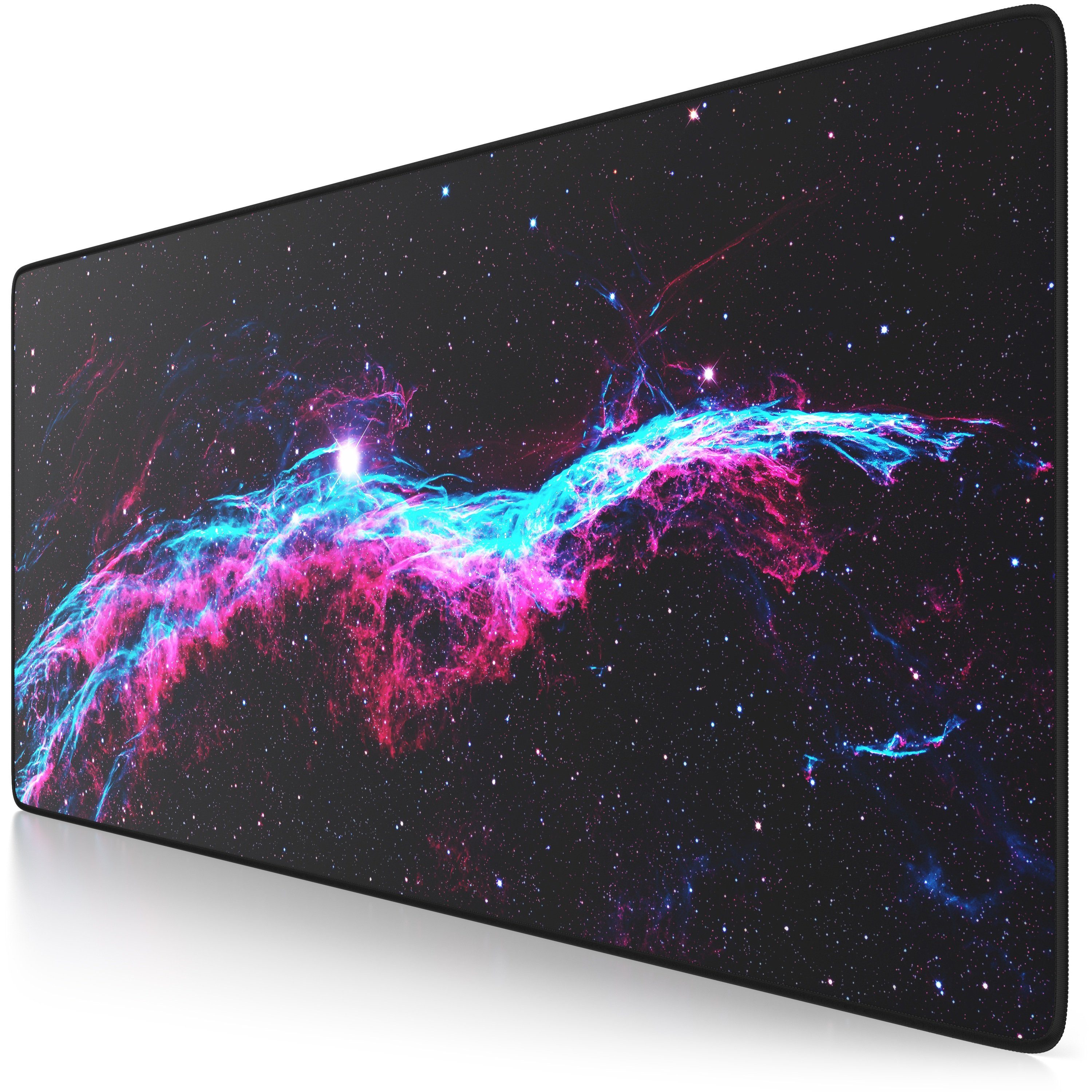 CSL Gaming Mauspad XXL Speed Mousepad 900 x 400 x 3 mm, große Tischunterlage, rutschfest, abwaschbar, Geschwindigkeit & Präzision, Galaxie Speed