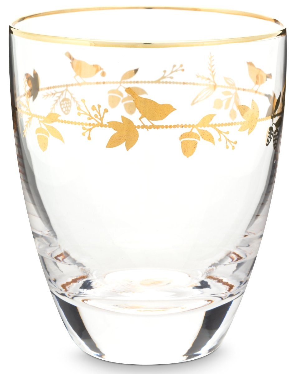 PiP Studio Glas Winter Wonderland Gold Wasserglas 0,36 l, Glas, Water Glass Winter Wonderland Gold 360ml