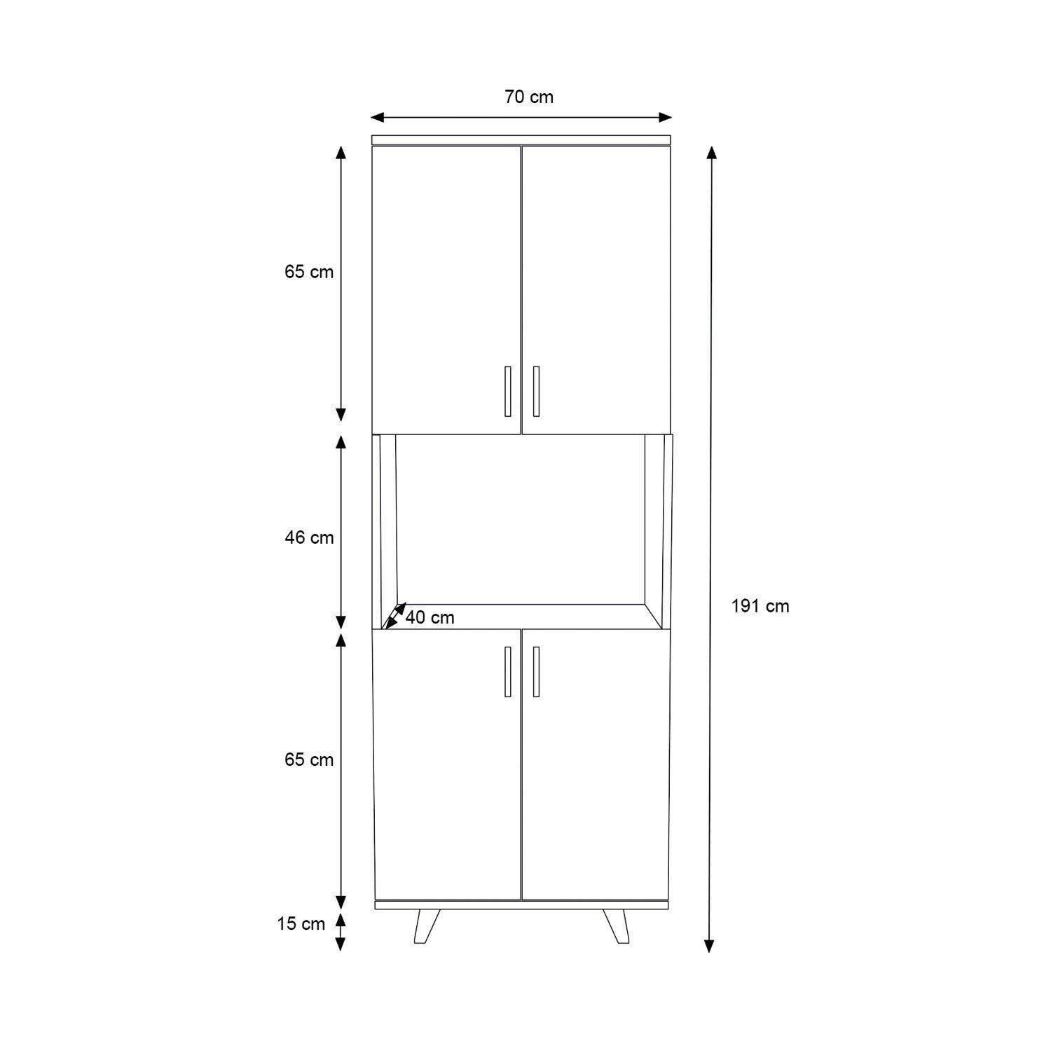 Hochschrank Skye LCV1195-Multi -Kabinett Decor -Purpose