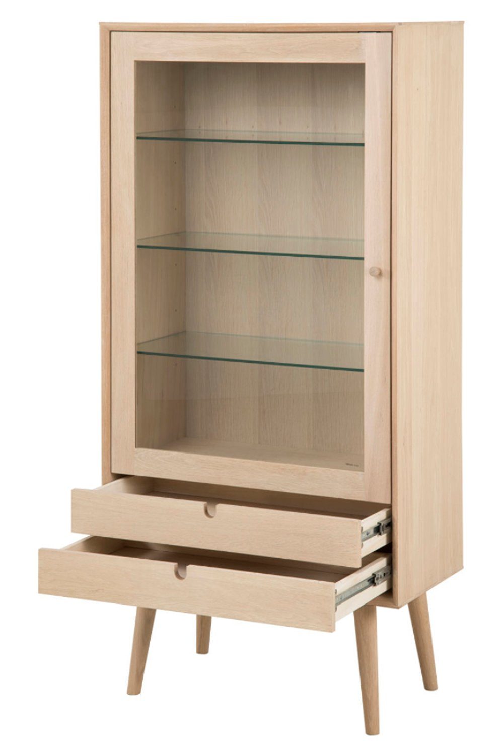 Canes Vitrine ebuy24 Schubladen Vitrine Eiche 1 mit Tür und aus 2