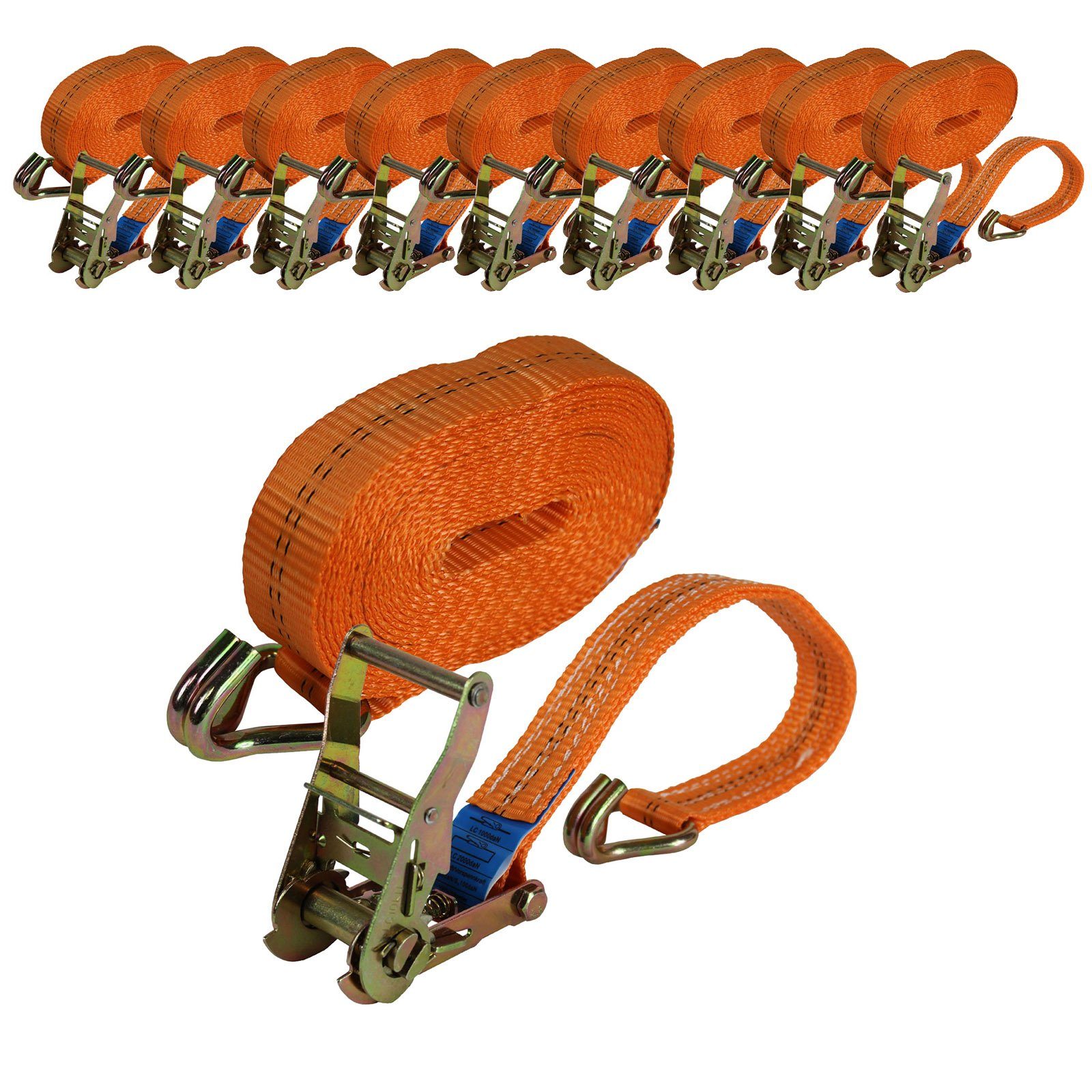 Spanngurt 10x Profi Ratschen Spanngurt Spanngurte Zurrgurt 2-tlg 6m 2t 2to 2000k