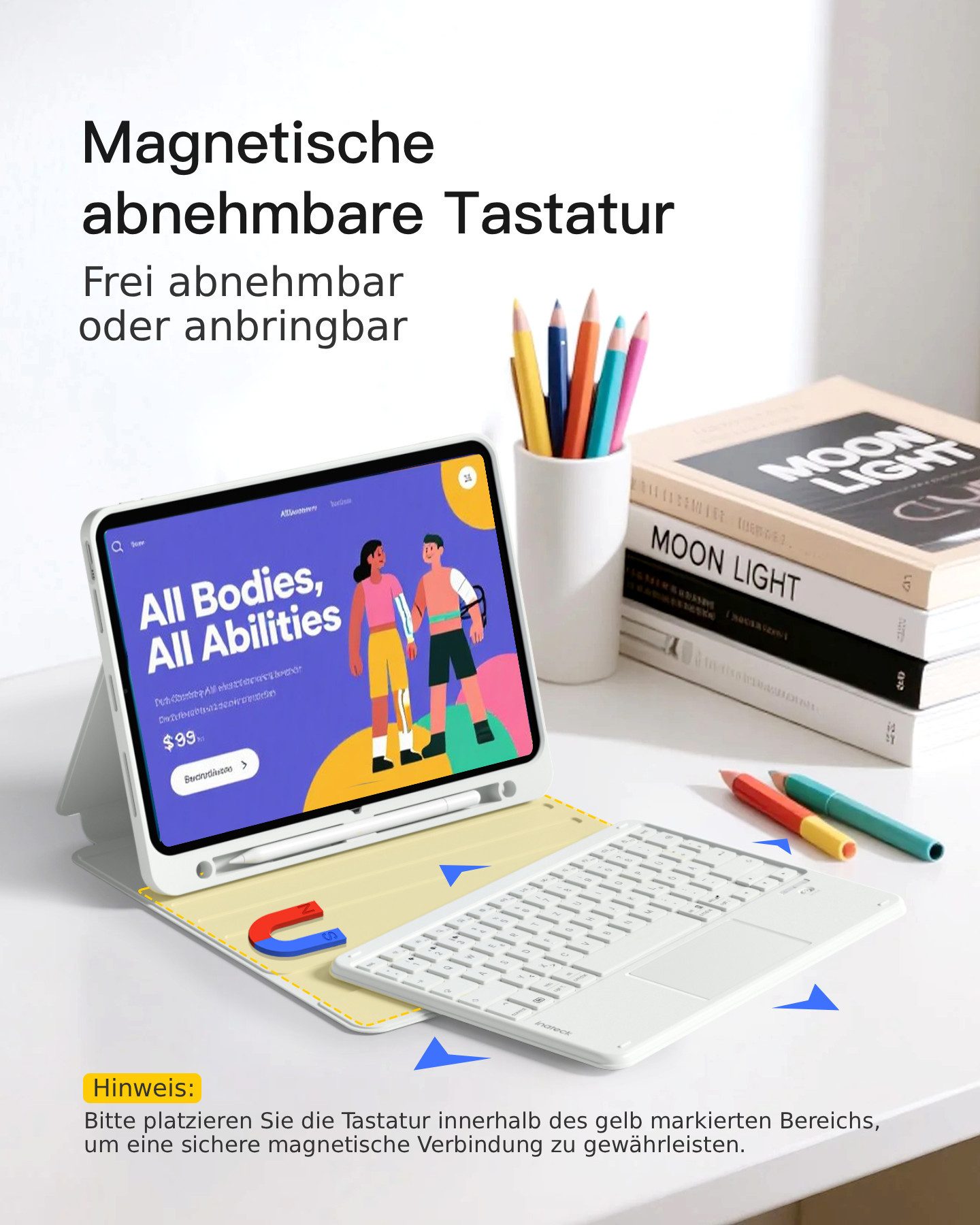 Inateck 10.9-11 Zoll iPad A16 11/10 Gen, Air M4/M3/M2, iPad Pro 4/3/2 iPad-Tastatur – Bild 3 von 5