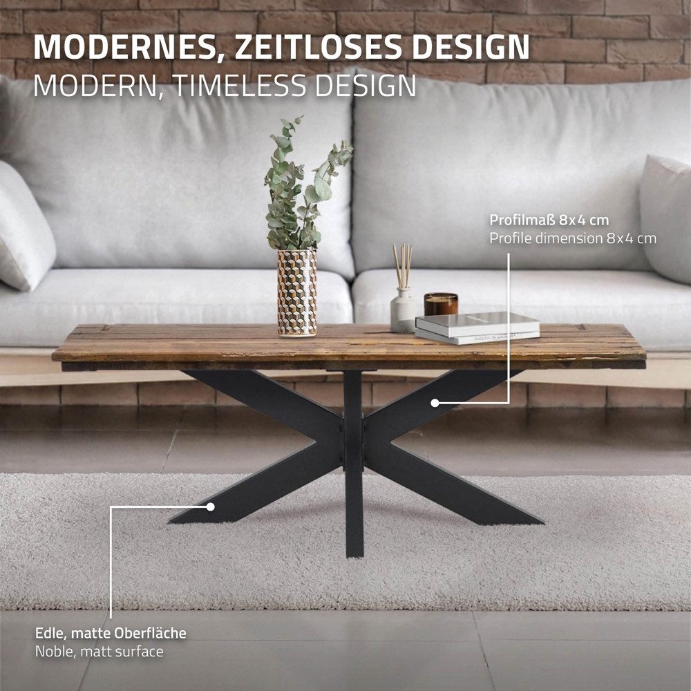 ML-DESIGN Tischbein Tischgestell Spider Kreuzgestell Schwerlast aus Stahl DIY Möbelfüße, Tischkufen Tischfüße X-Design 98x58x43 cm Schwarz Industriedesign – Bild 4 von 5