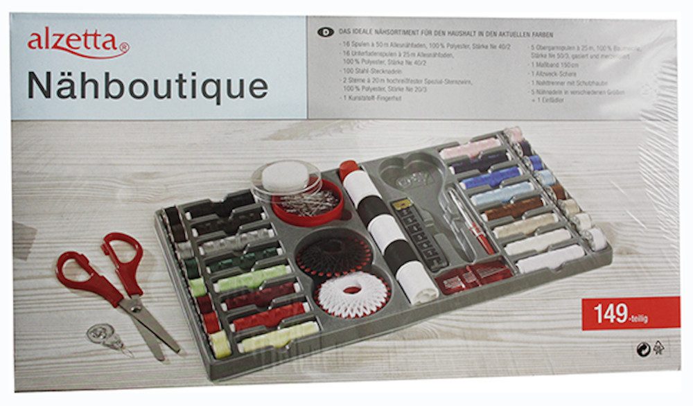 Zettl GmbH Nähset 149 tlg Spulen Nadeln Nähzubehör Nähgarn, (149)