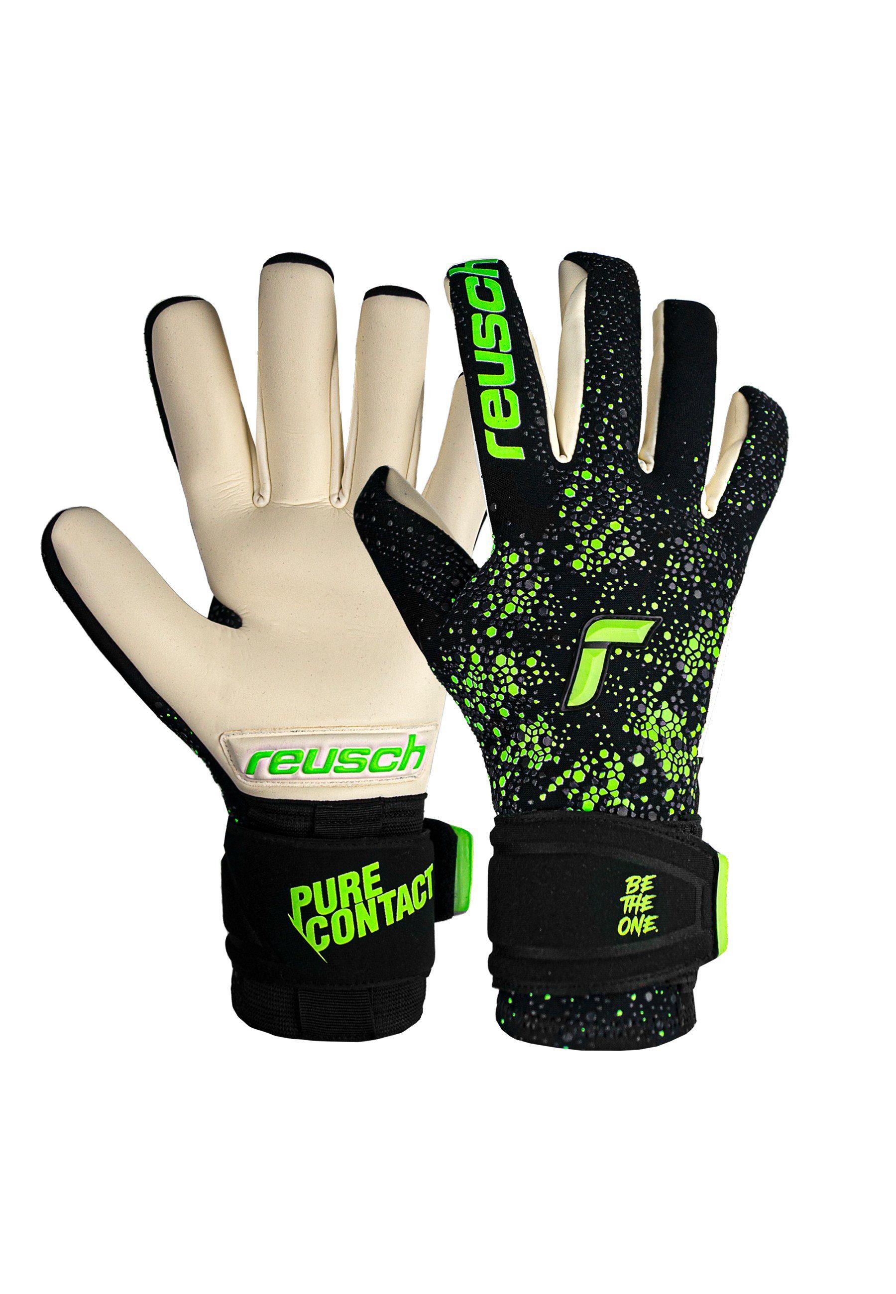 Reusch Torwarthandschuhe Pure Contact Gold mit Innennaht Schnitt und Grip Gold Belag