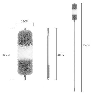 Caterize Staubwedel Ausziehbar, 254cm lang Teleskopstiel Mikrofaser Staub Staubwischer (2-St)