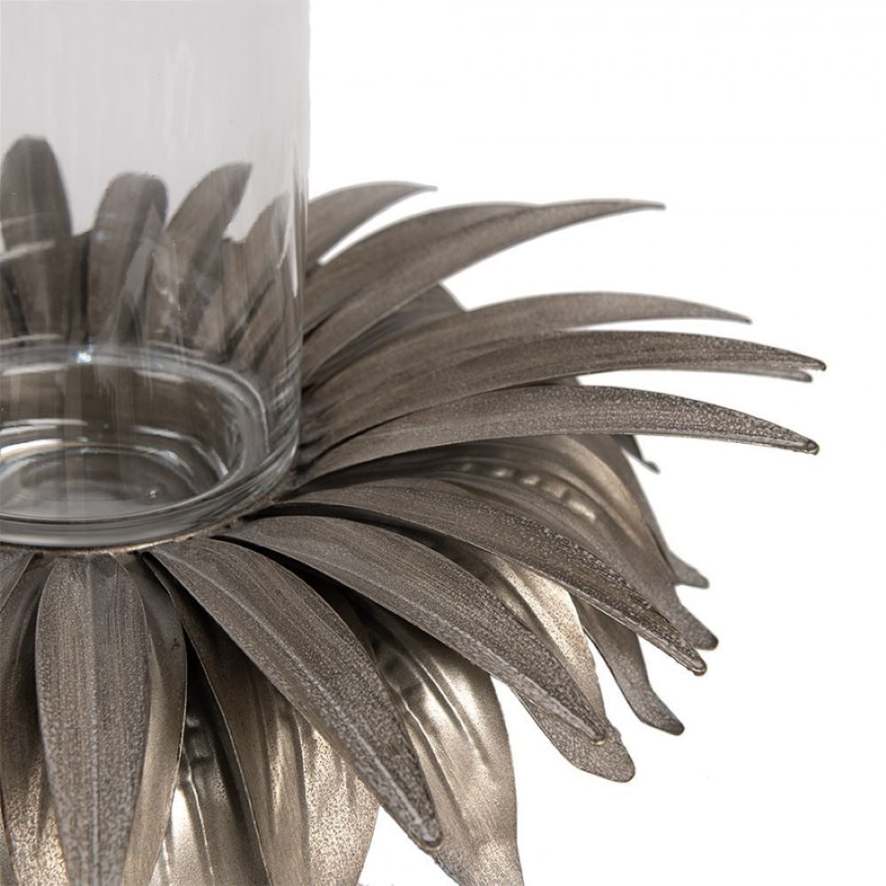Clayre & Eef Windlicht Windlicht Teelichthalter Metallblume Vintage Groß 41 cm, Botanisch