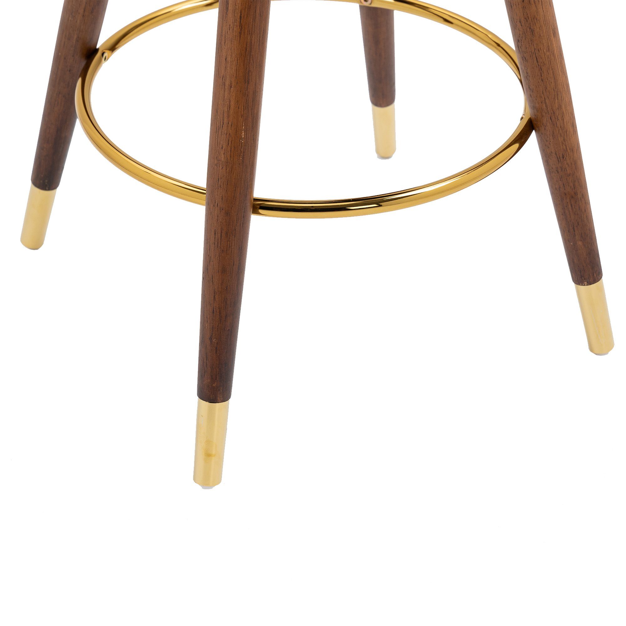 OKWISH von Höhe Barhocker und 360 mit Rückenlehne einer Barstühle Grad Schwenkbarhocker (mit Barhocker Fußstütze), Tresenhocker festen Elfenbeinweiß Drehhocker
