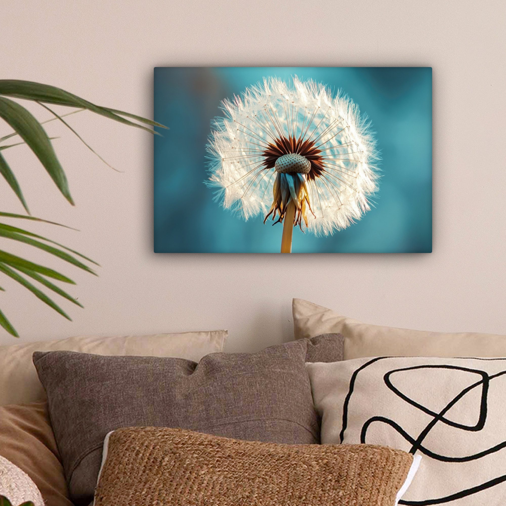 OneMillionCanvasses® Leinwandbild Löwenzahn - Natur - Blumen - Blau, Fotodr günstig online kaufen