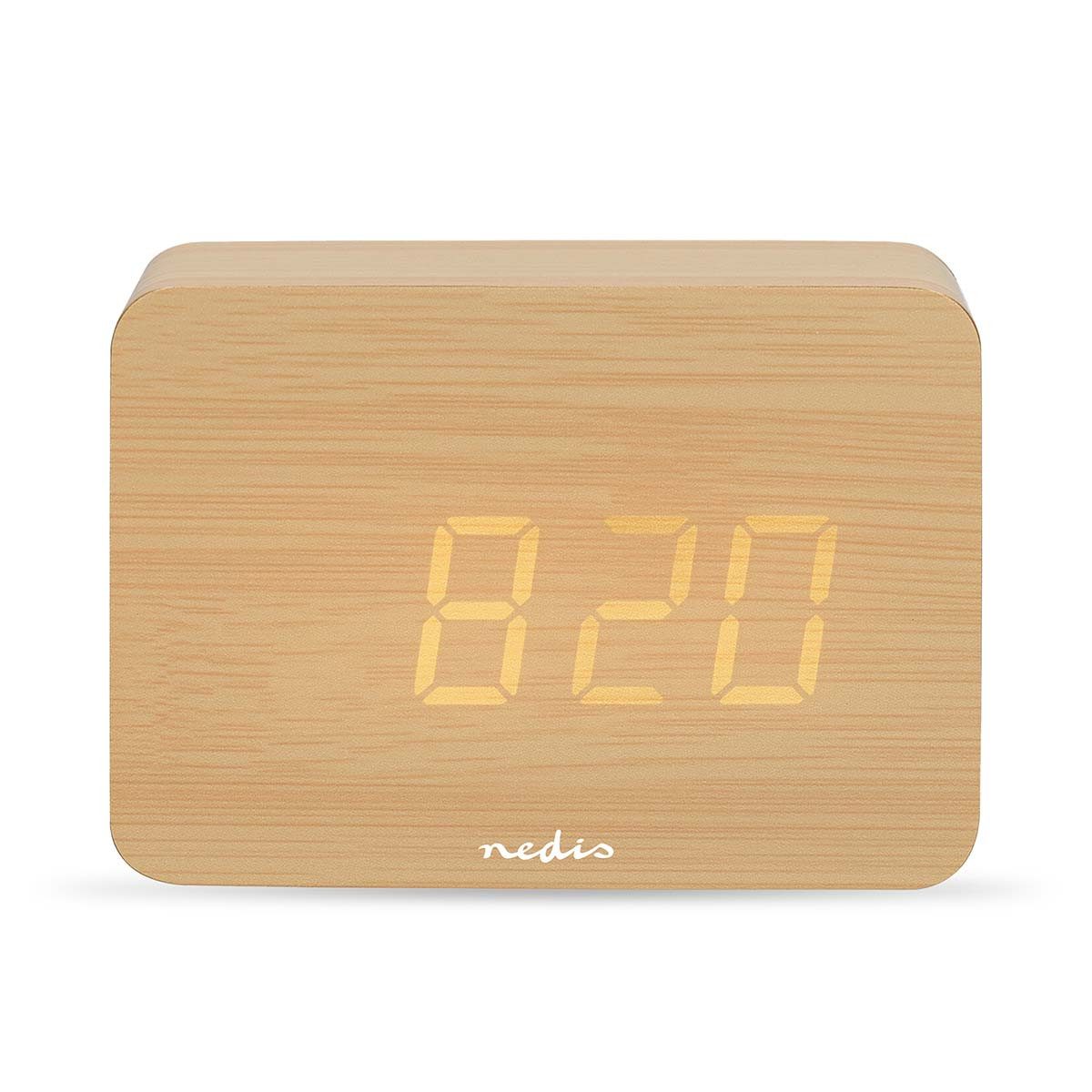 Nedis Wecker CLDK2008BN LED-Anzeige, Snooze-Funktion, Datumsanzeige, Holzdesign