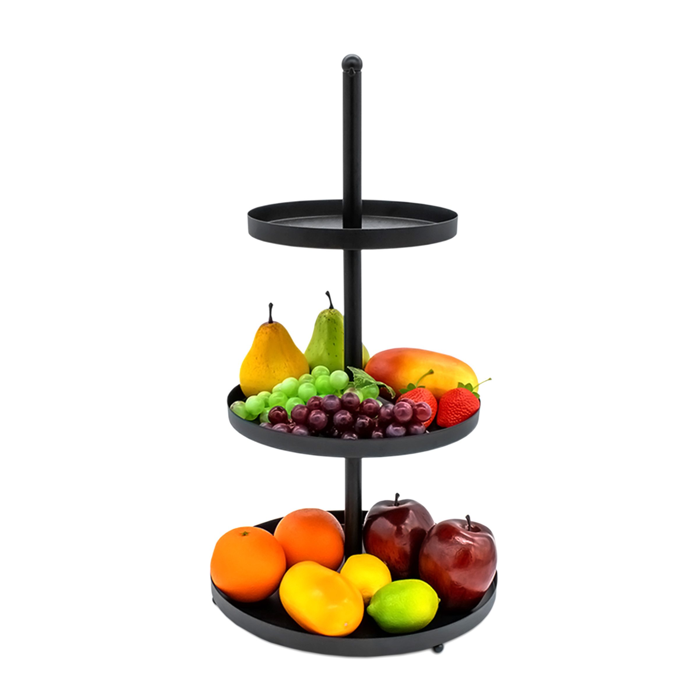 Spetebo Etagere aus Metall in schwarz mit 3 Ablagen, Metall, (Etagere, 1-tlg., mit 3 Ablagen), pflegeleicht