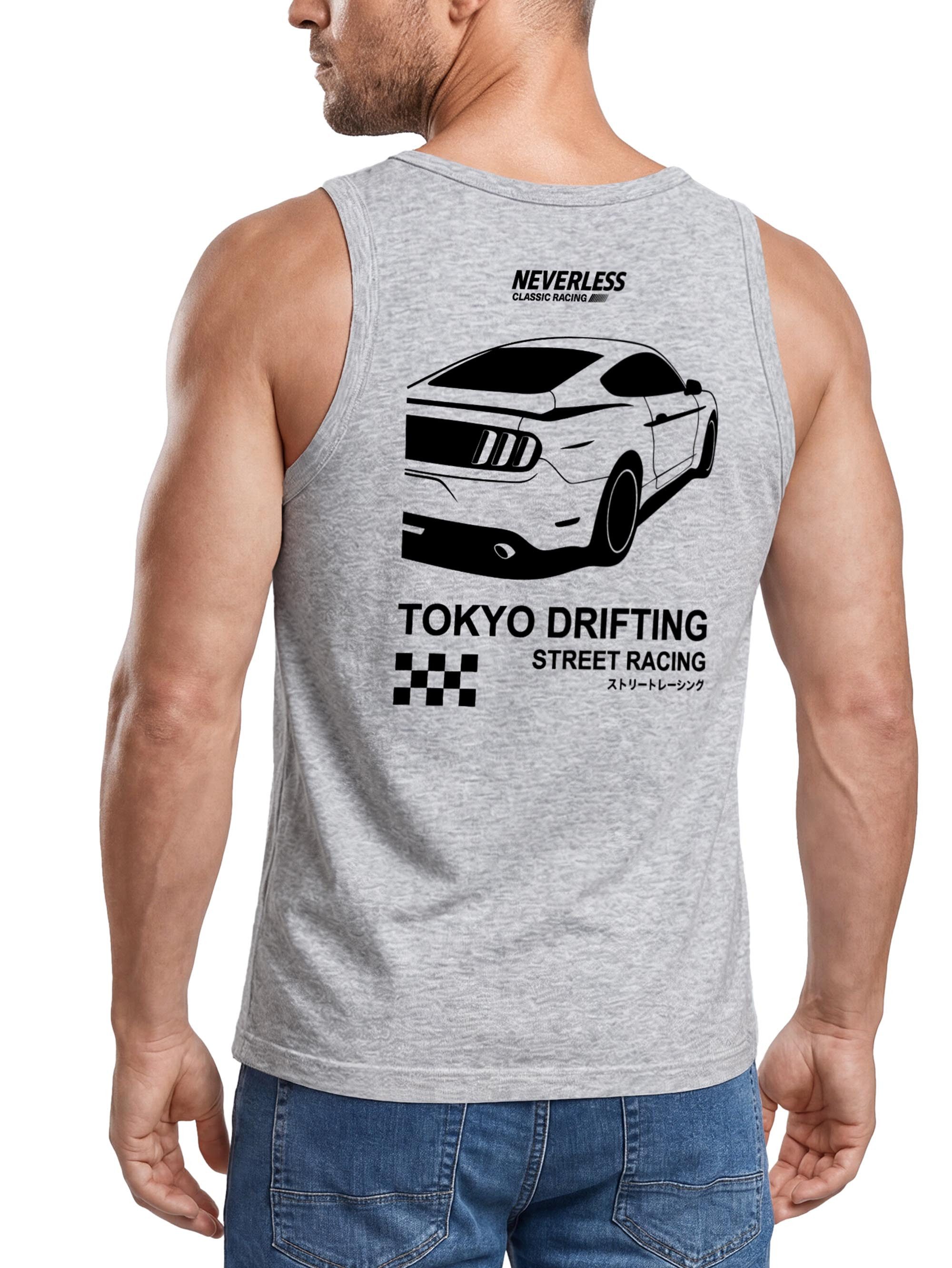 Neverless Tanktop Tanktop Herren mit Grafik-Print - Tokyo Drifting - Trägershirt mit Print