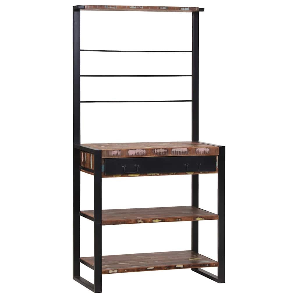 vidaXL Küchenregal Küchenregal Mehrfarbig und Schwarz 80 x 40 x 160 cm, 1-tlg.