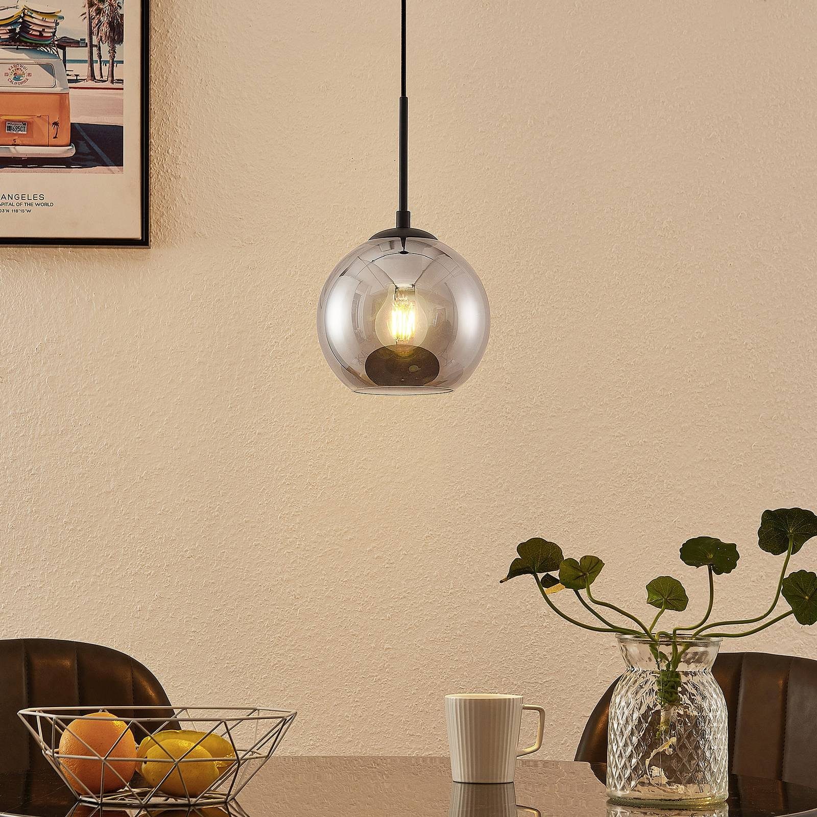 Lindby Hängeleuchte Jurian, Metall, Alu IP20, 1 x 15 W LED