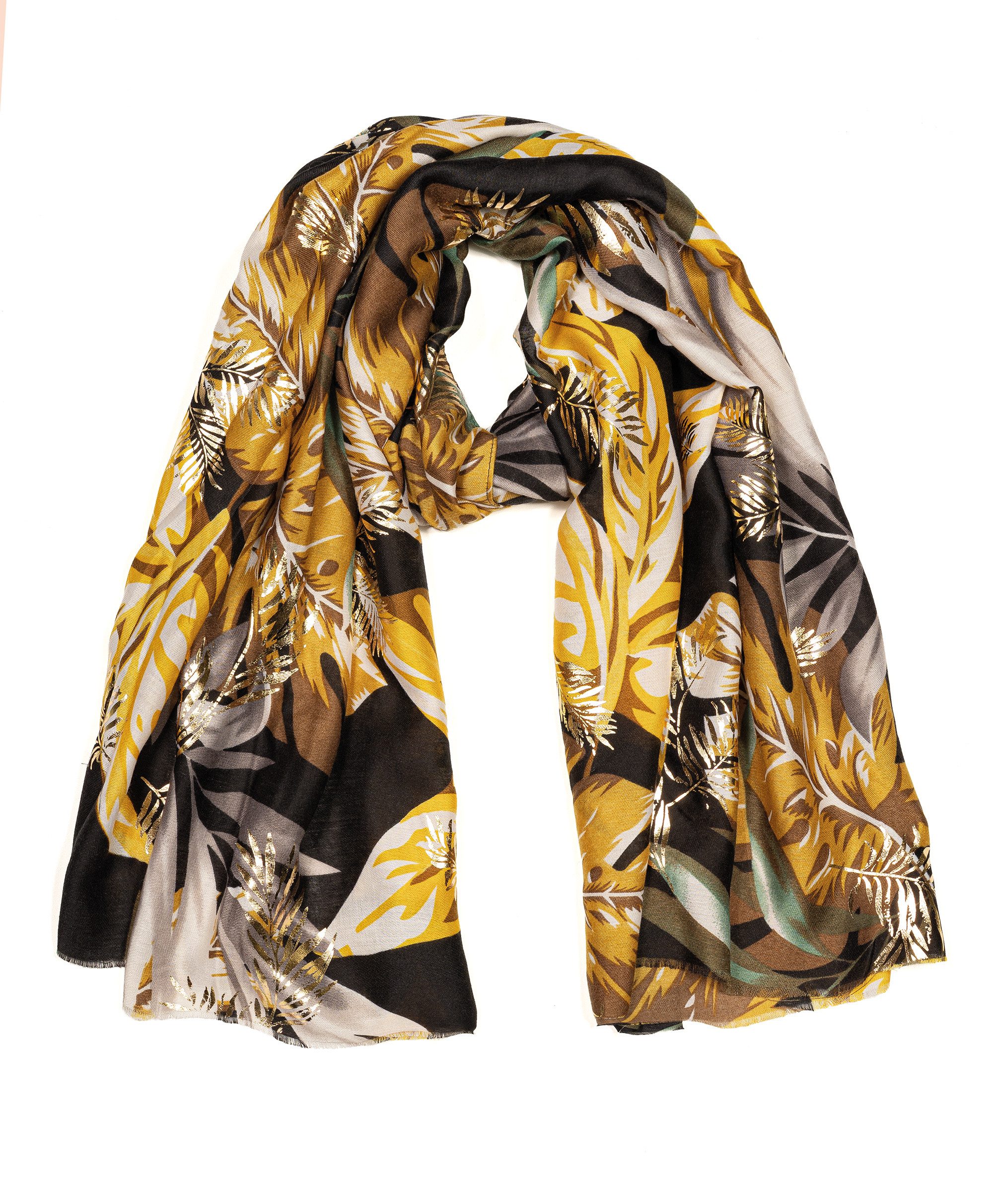 Cassandra Accessoires Schal "Leaves", mit Goldprint günstig online kaufen