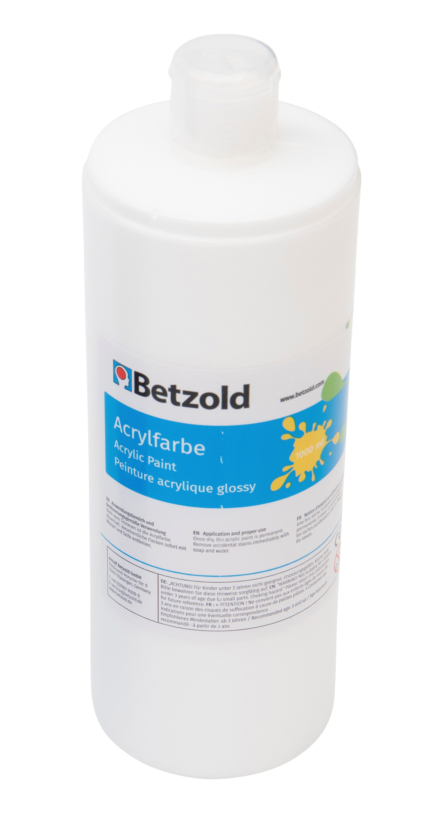Betzold Acrylfarbe Acrylfarbe 1 l - Hohe Deckkraft mit Glanzeffekt, Wasserfest