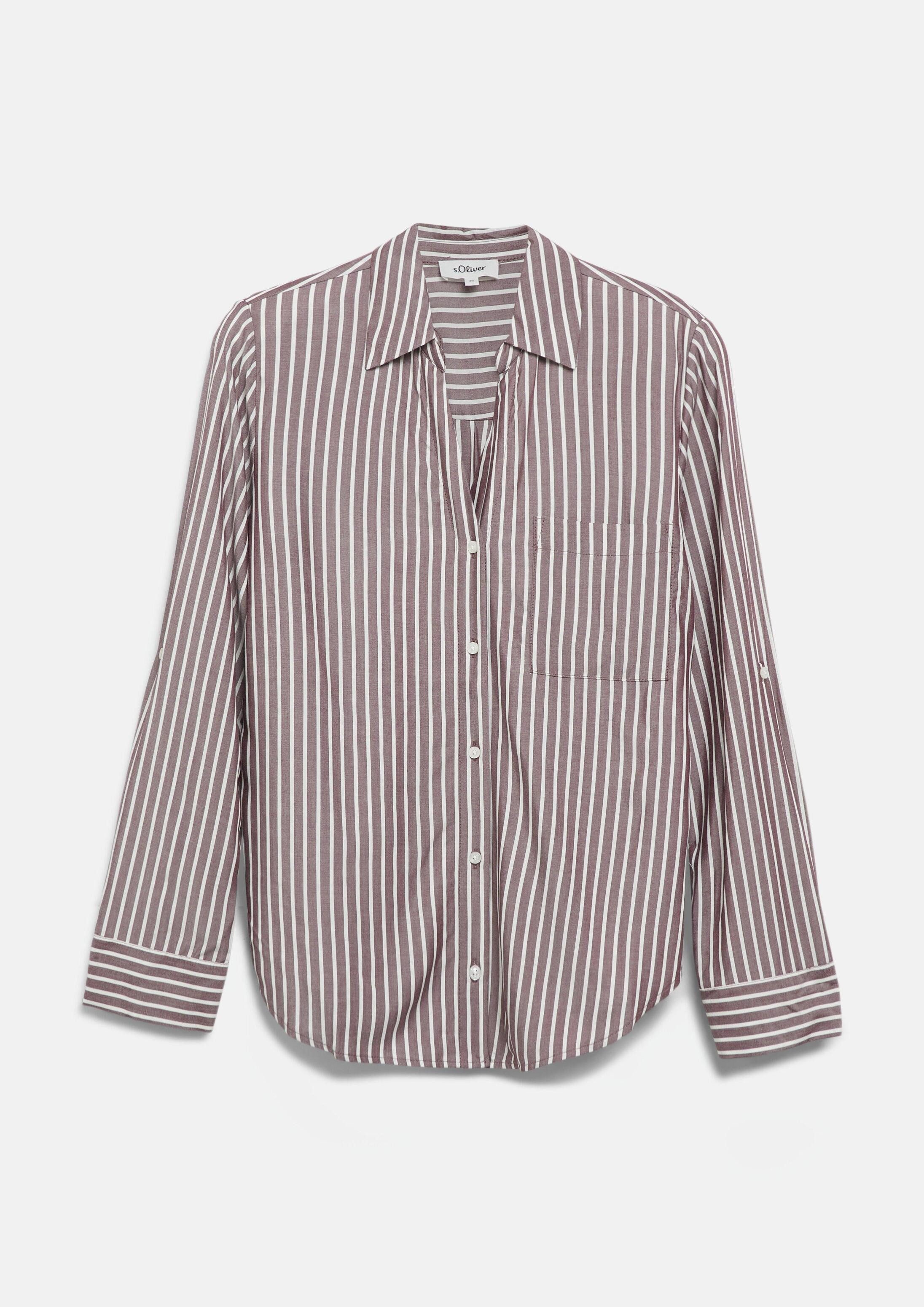 s.Oliver Langarmbluse Bluse Fließende Viskose-Bluse mit Turn-up