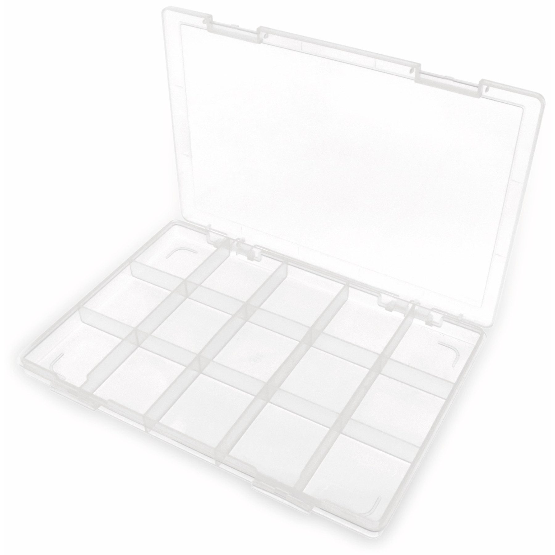 Sortimentskasten Sortimentsbox, 285x201x23, 15 Fächer, PP, transparent