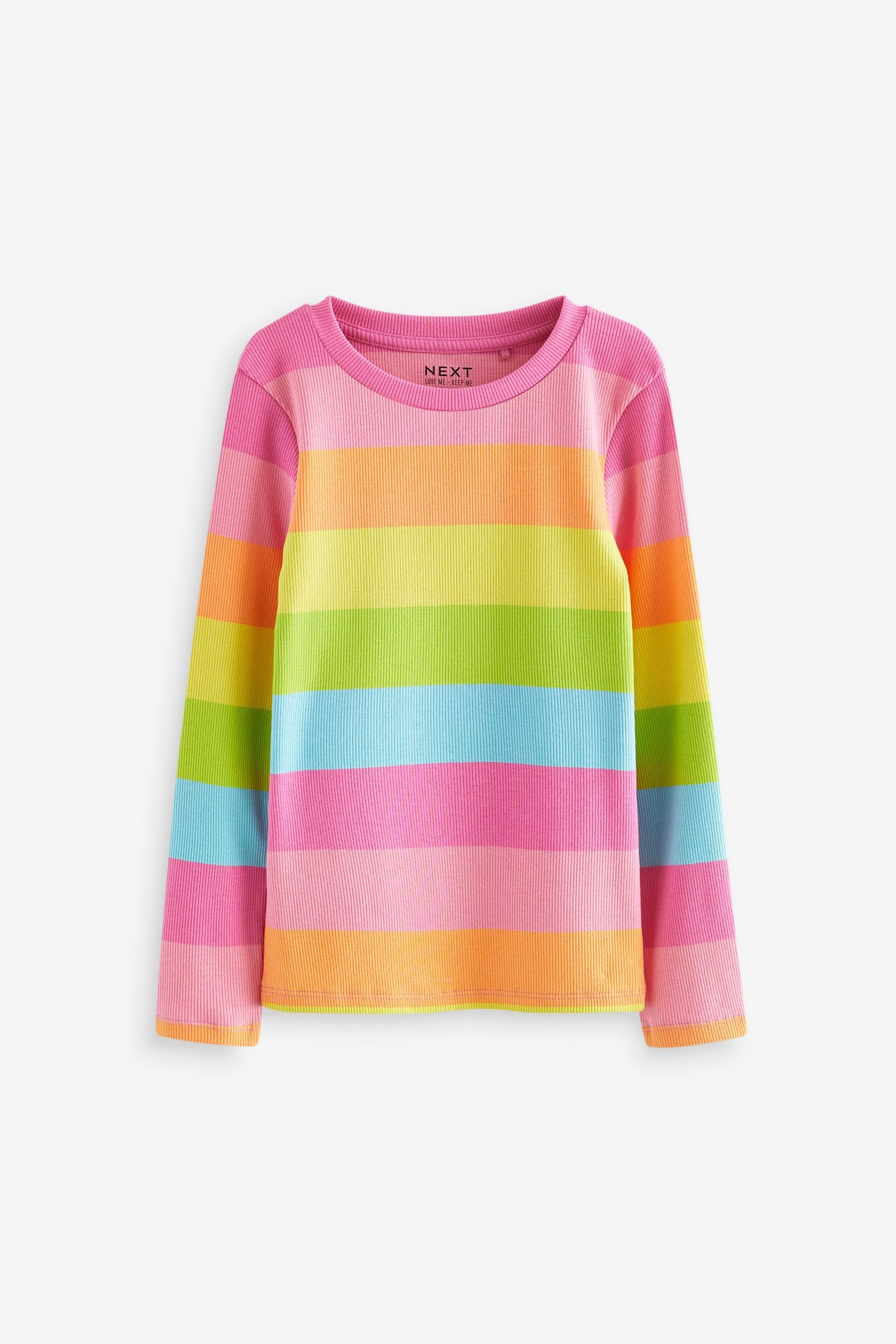 Next Langarmshirt Geripptes, langärmeliges Oberteil, 1er-Pack günstig online kaufen