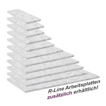 Vicco Unterschrank Arbeitsplatte 20 cm R-LINE Weiß Marmor-Optik