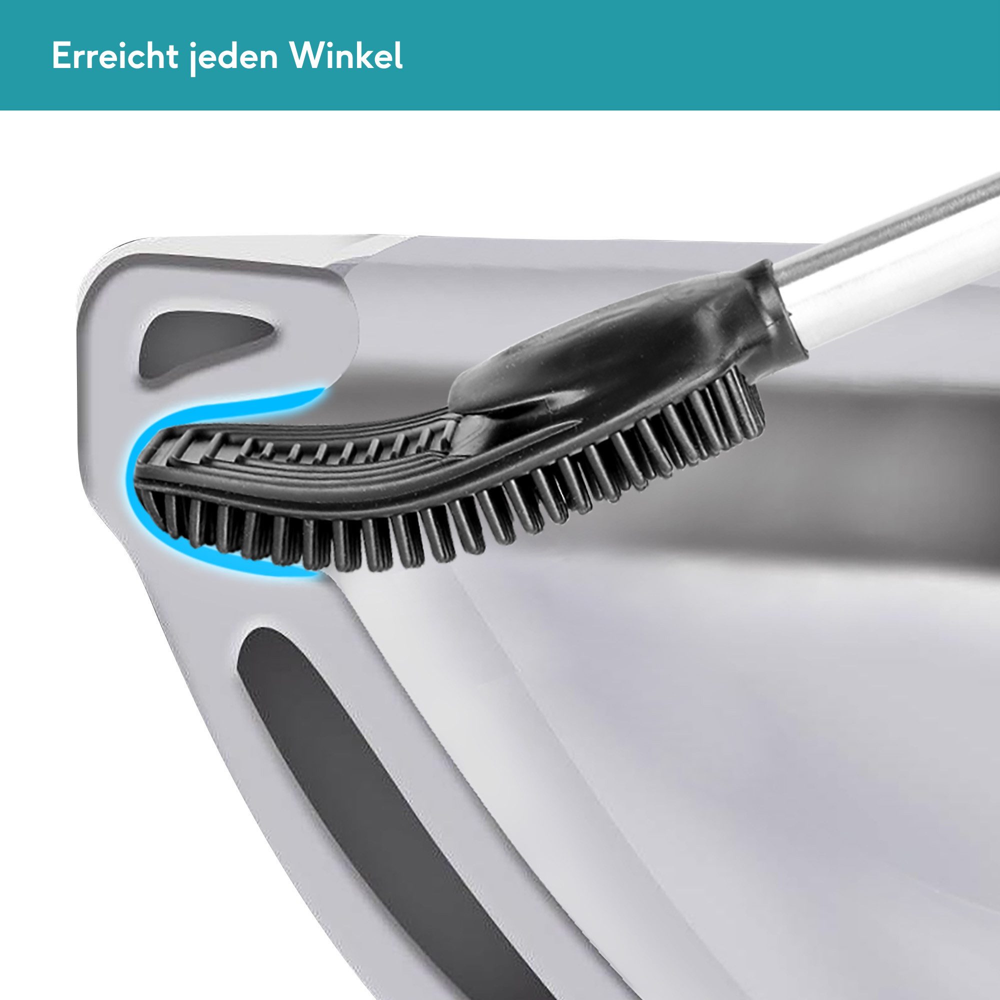WEISSENSTEIN WC-Reinigungsbürste Klobürste Wandhalterung mit Behälter ohne Bohren