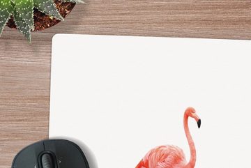 MuchoWow Gaming Mauspad Tiere - Flamingo - Rosa (1-St), Mousepad mit Rutschfester Unterseite, Gaming, 40x40 cm, XXL, Großes