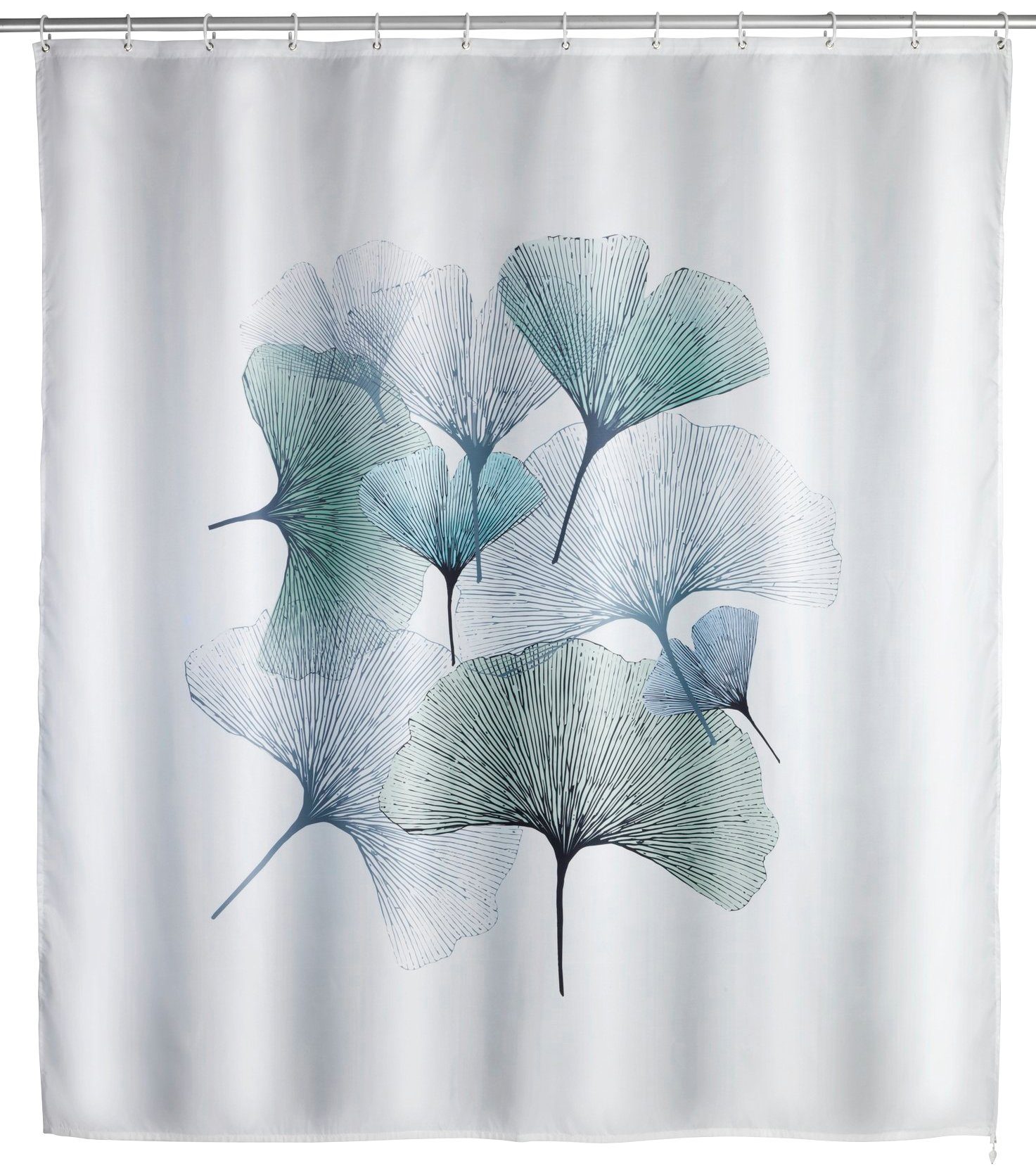 WENKO Duschvorhang Ginko Breite 180 cm, Höhe 200 cm, Textil (Polyester)