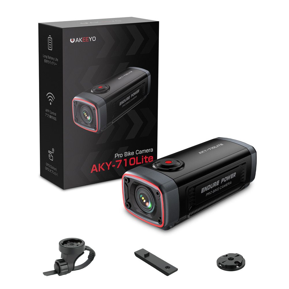 AKEEYO Fahrradkamera Lenkerkamera Tourenkamera Action Cam (Full HD, WLAN, 1800 mAh robust, 1080p, IP66, WLAN-App, 1800 mAh Akku, G-Sensor)