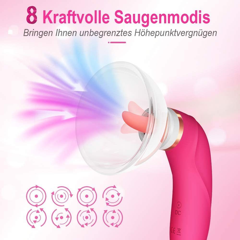 8 Sexspielzeug, Saugenmodi Klitoris 5 Klitoris-Stimulator 10 Vibratoren,Zungen Erotik rosa Vibrator Lecken Vibrationsmodi ohen autolock Sauger Vibrationsmodi Mit