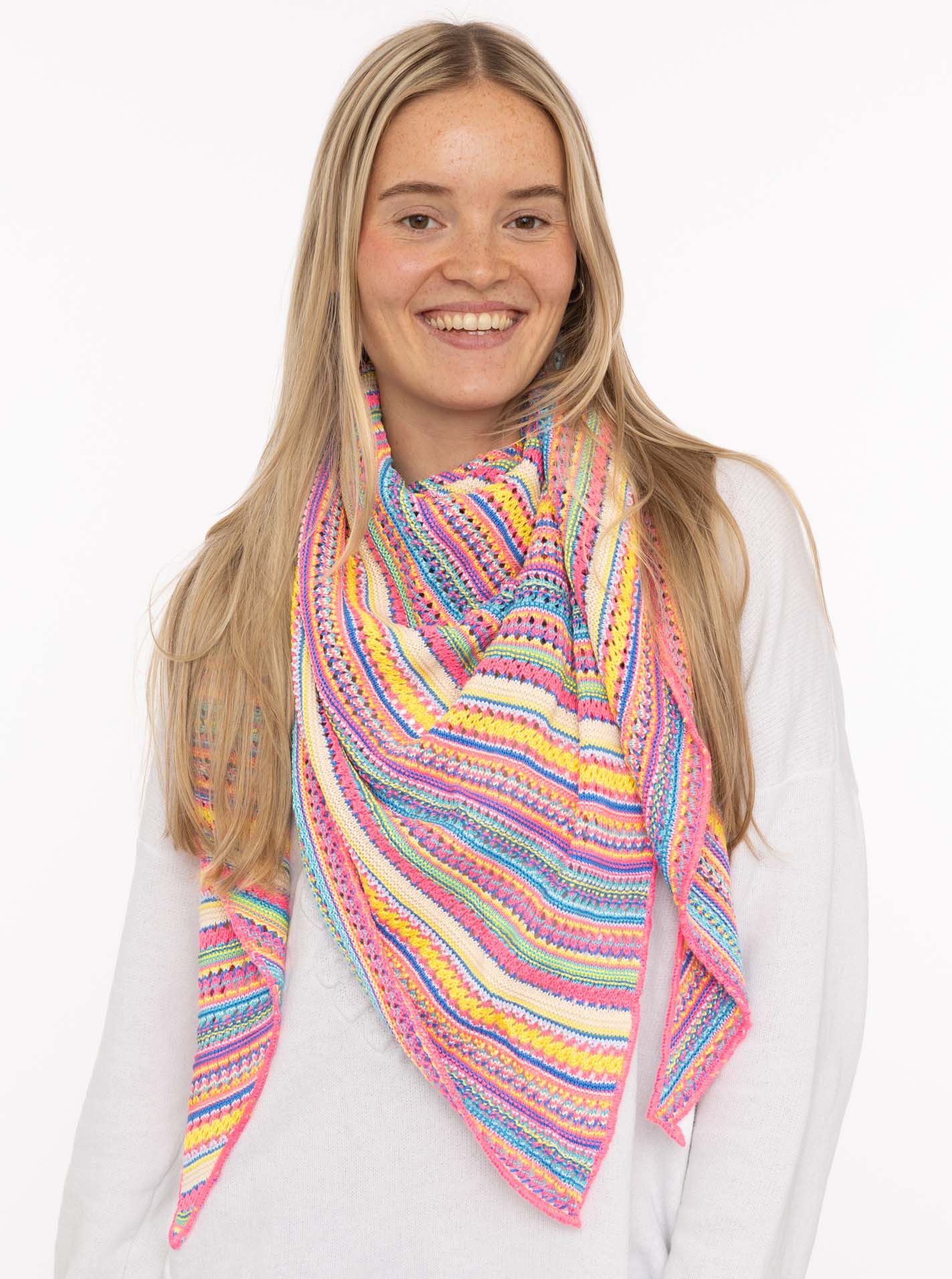 Zwillingsherz Dreieckstuch "Hippie", buntes Muster, Strick, wärmend günstig online kaufen