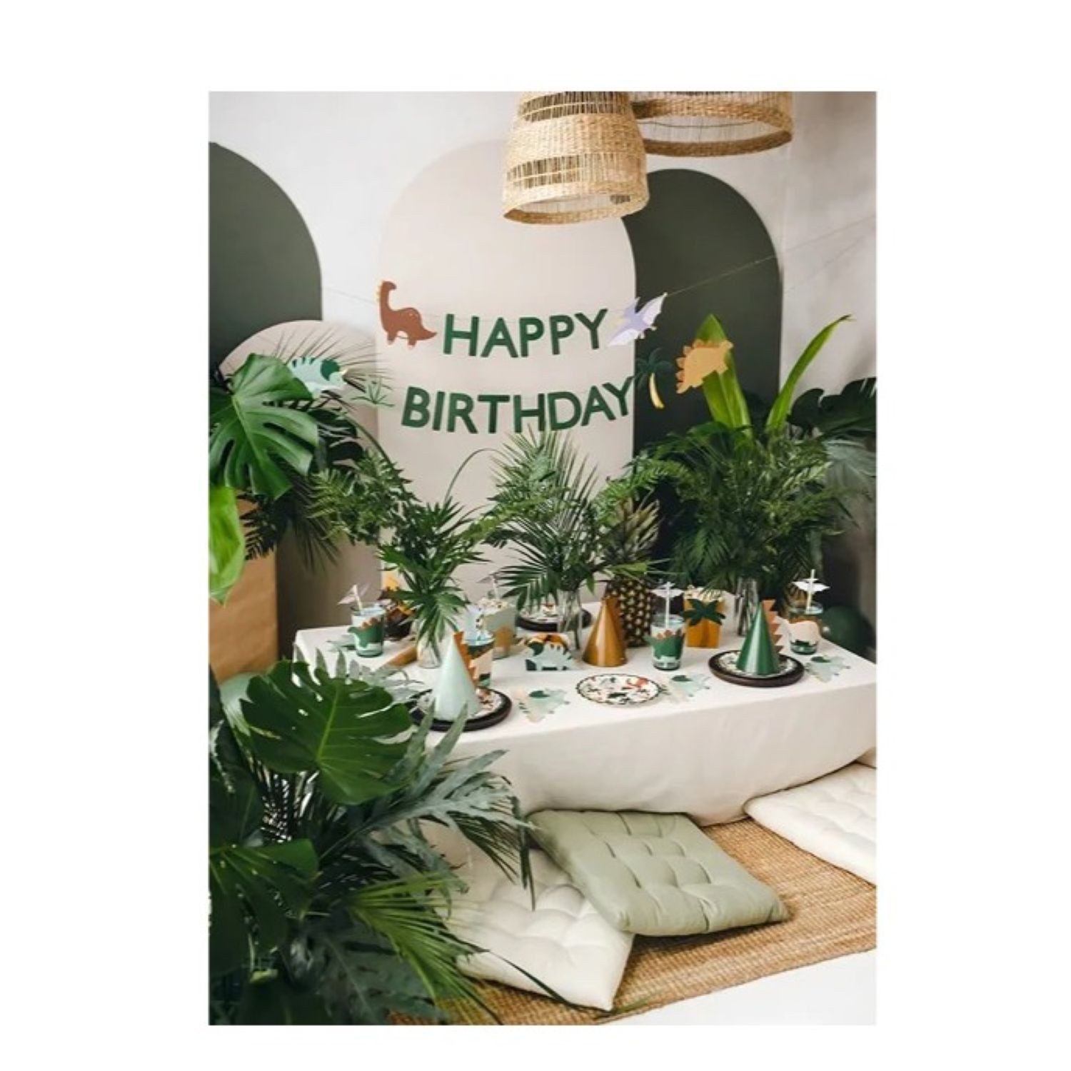 partydeco Hängedekoration Servietten Triceratops, 18x10 cm/12 St.