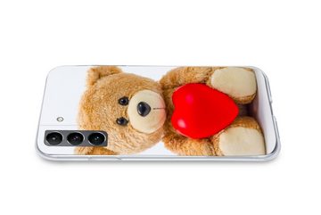 MuchoWow Handyhülle Ein Teddybär zum Valentinstag, Phone Case, Handyhülle Samsung Galaxy S21 Plus, Silikon, Schutzhülle