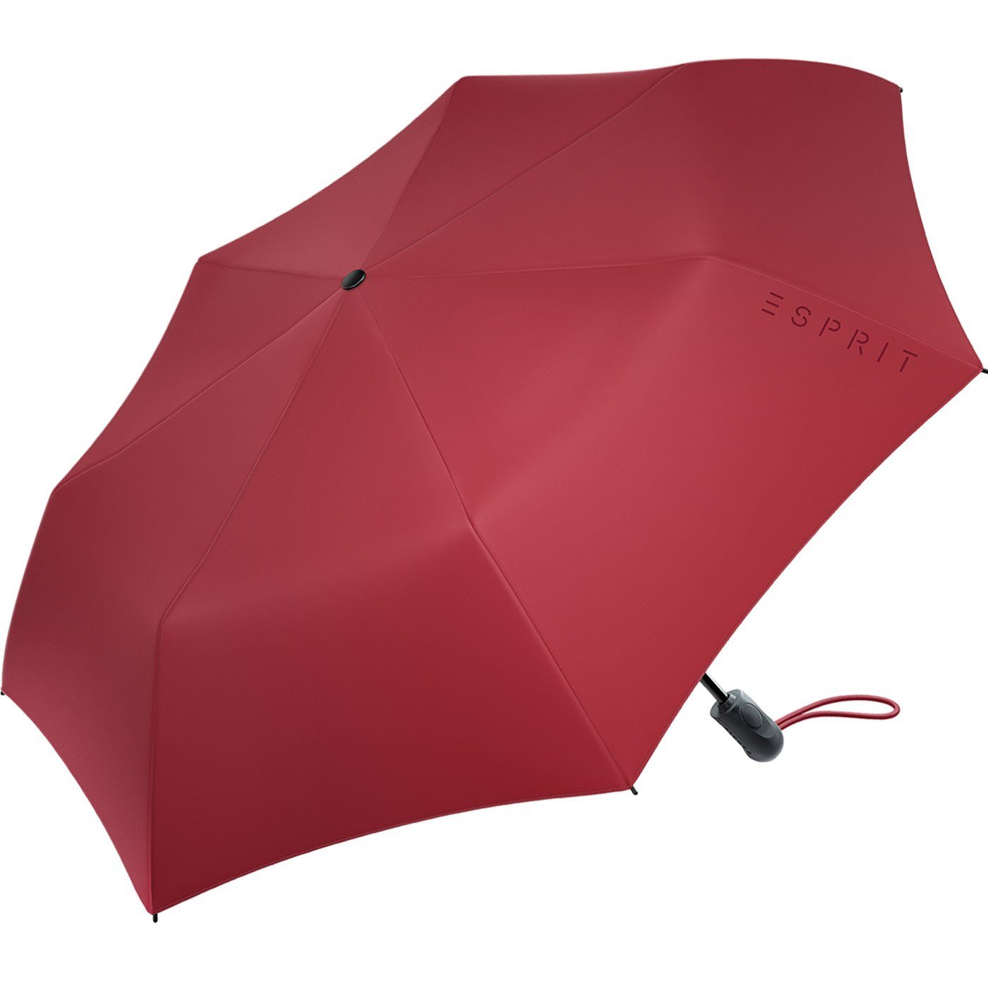 Auf-Zu Taschenregenschirm Esprit Automatik, und praktisch Easymatic rot Schirm mit stabil Light