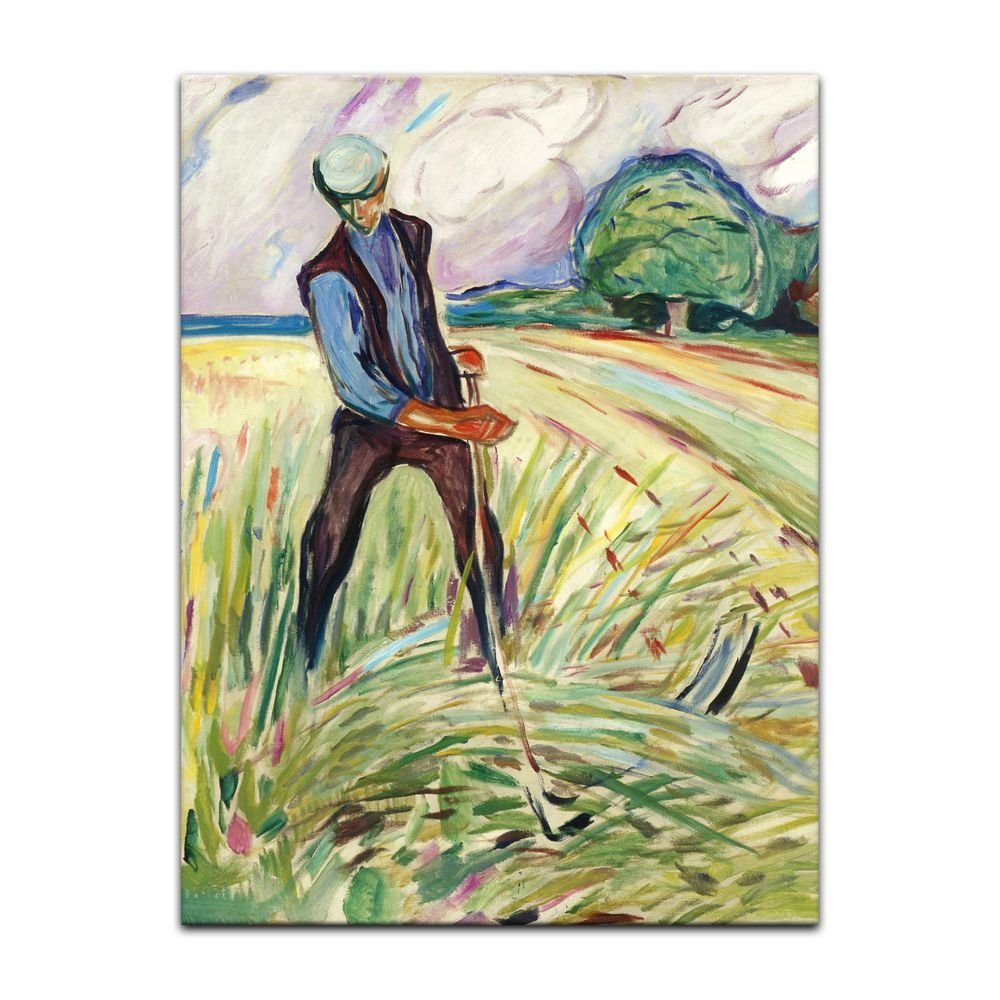 Bilderdepot24 Leinwandbild Alte Meister - Edvard Munch - The Haymaker, Menschen