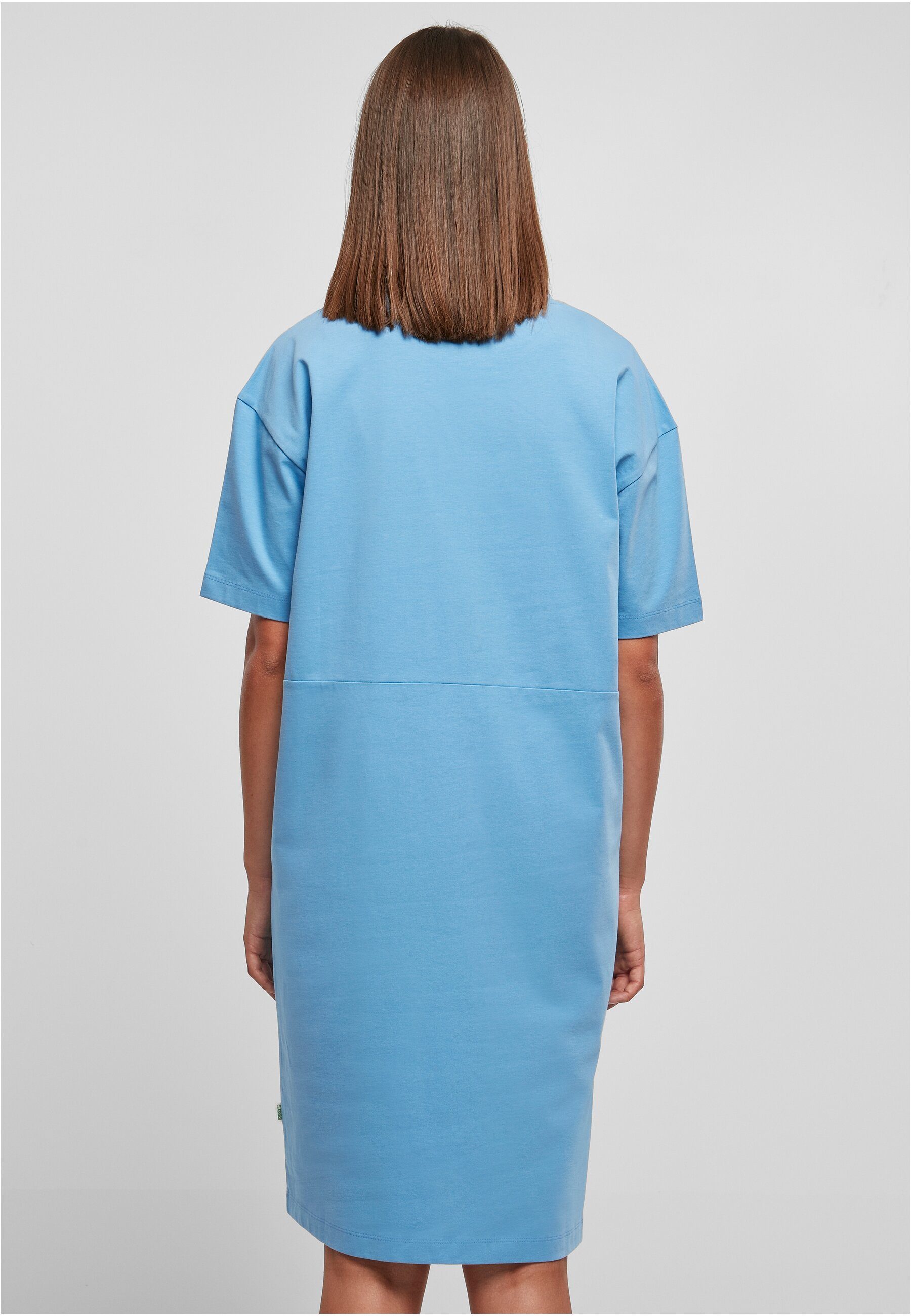 URBAN CLASSICS Jerseykleid Damen (1-tlg) Organic Ladies horizonblue Tee Dress Oversized Slit