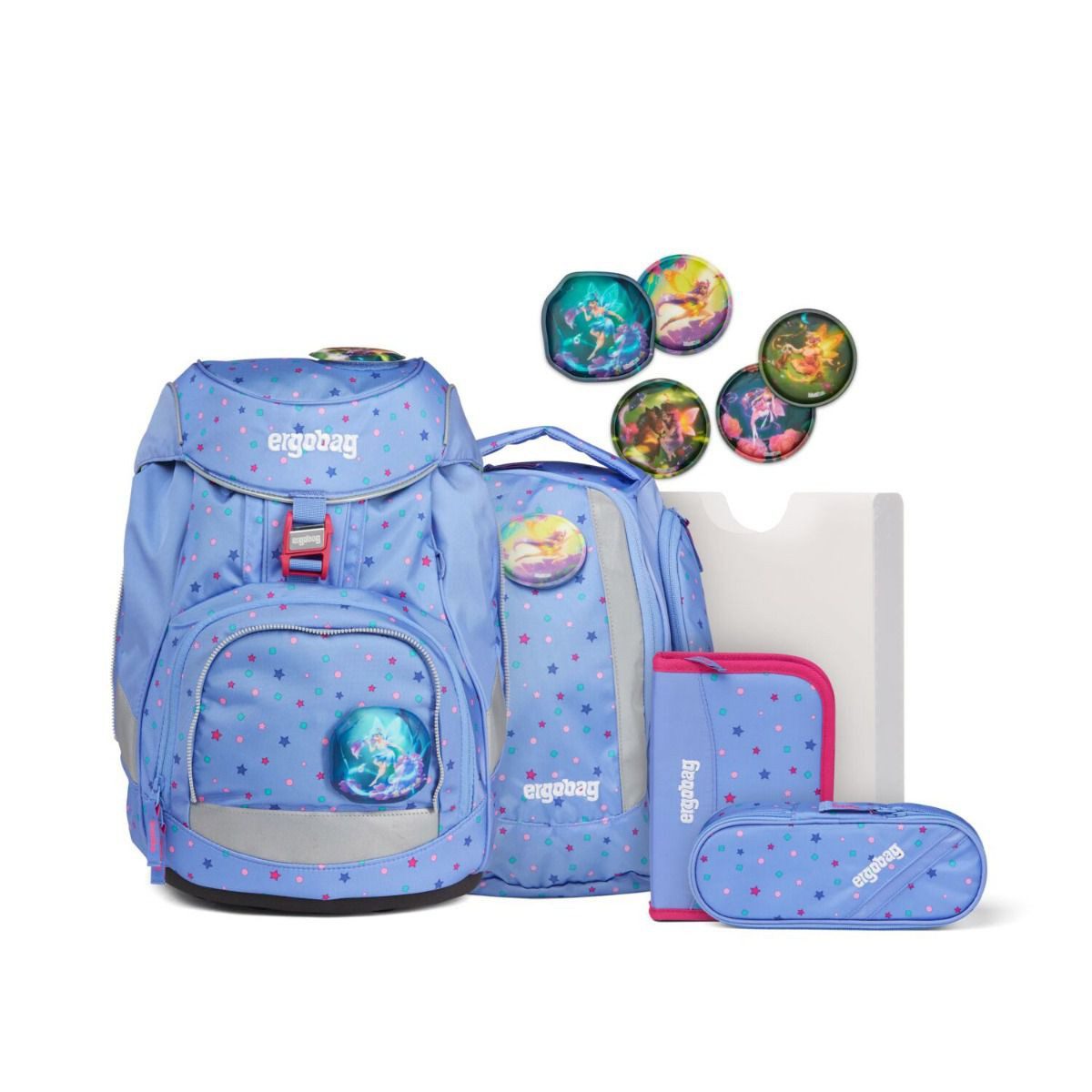 ergobag Schulrucksack Pack (6tlg., Schulrucksack, Sportrucksack, Federmäppchen, Schlamperrolle, Heftebox)