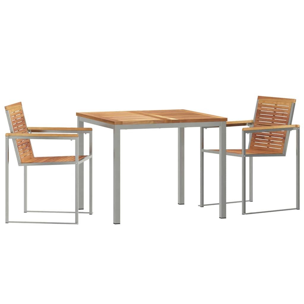 vidaXL Gartenlounge-Set Garten Essgruppe 3 pcs Massivholz, (3-tlg)