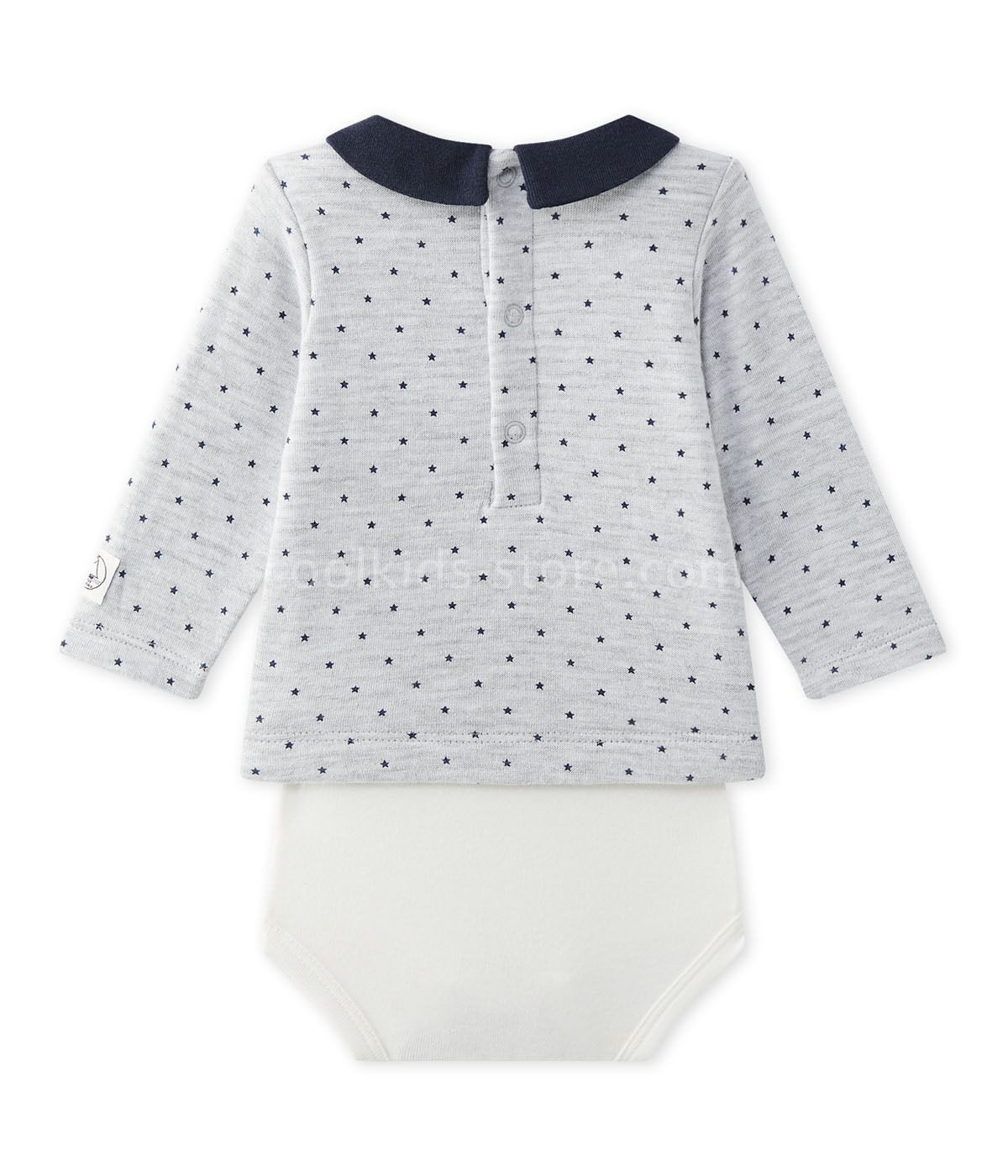 Petit Bateau Body PETIT BATEAU Body Einteiler 2 in 1 Look Sterne grau Sterne