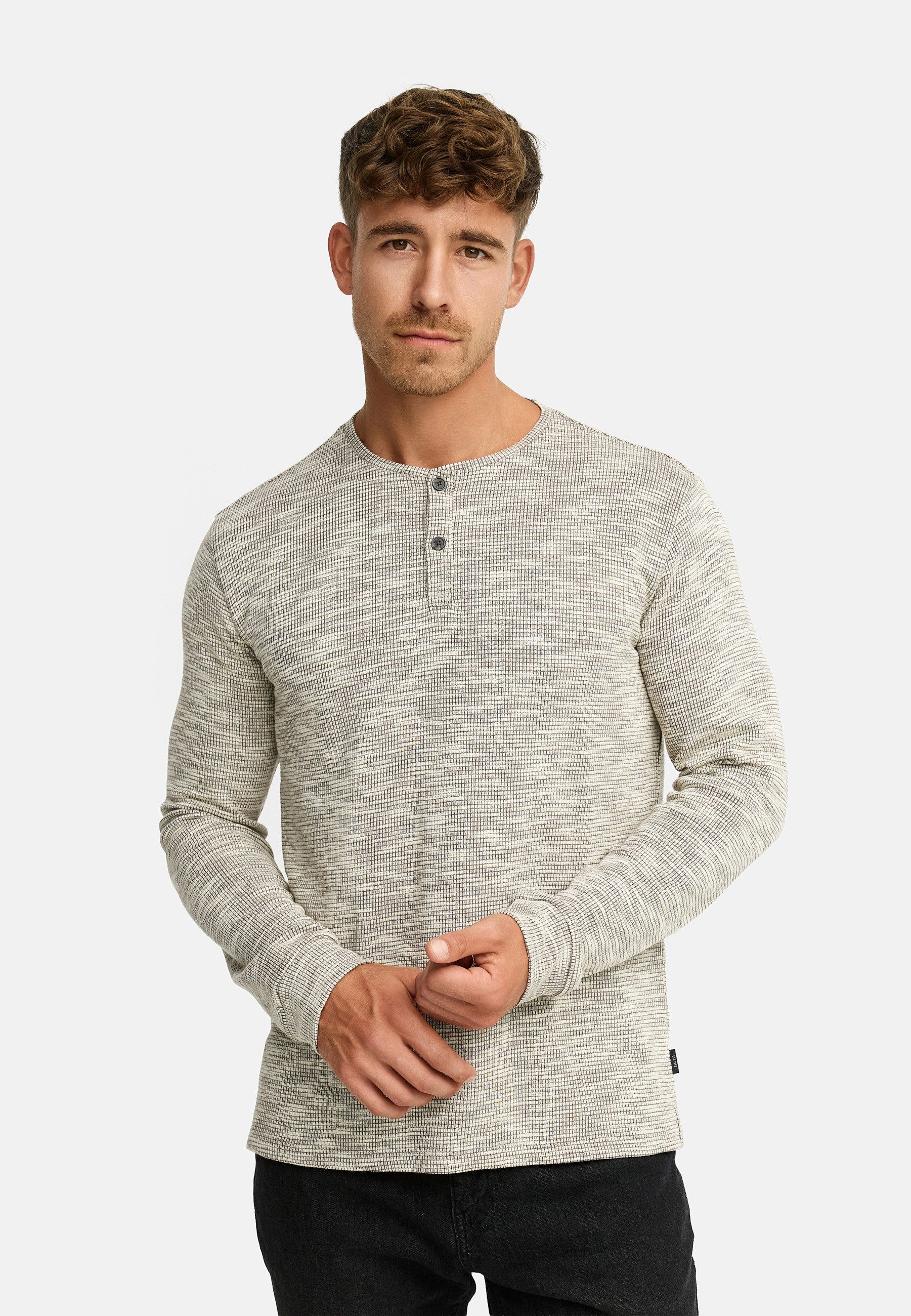 INDICODE Langarmshirt Herren INVitus Shirt Langarm Herrenshirt Strukturiertes Henleyshirt mit Knopfleiste – Bild 3 von 5