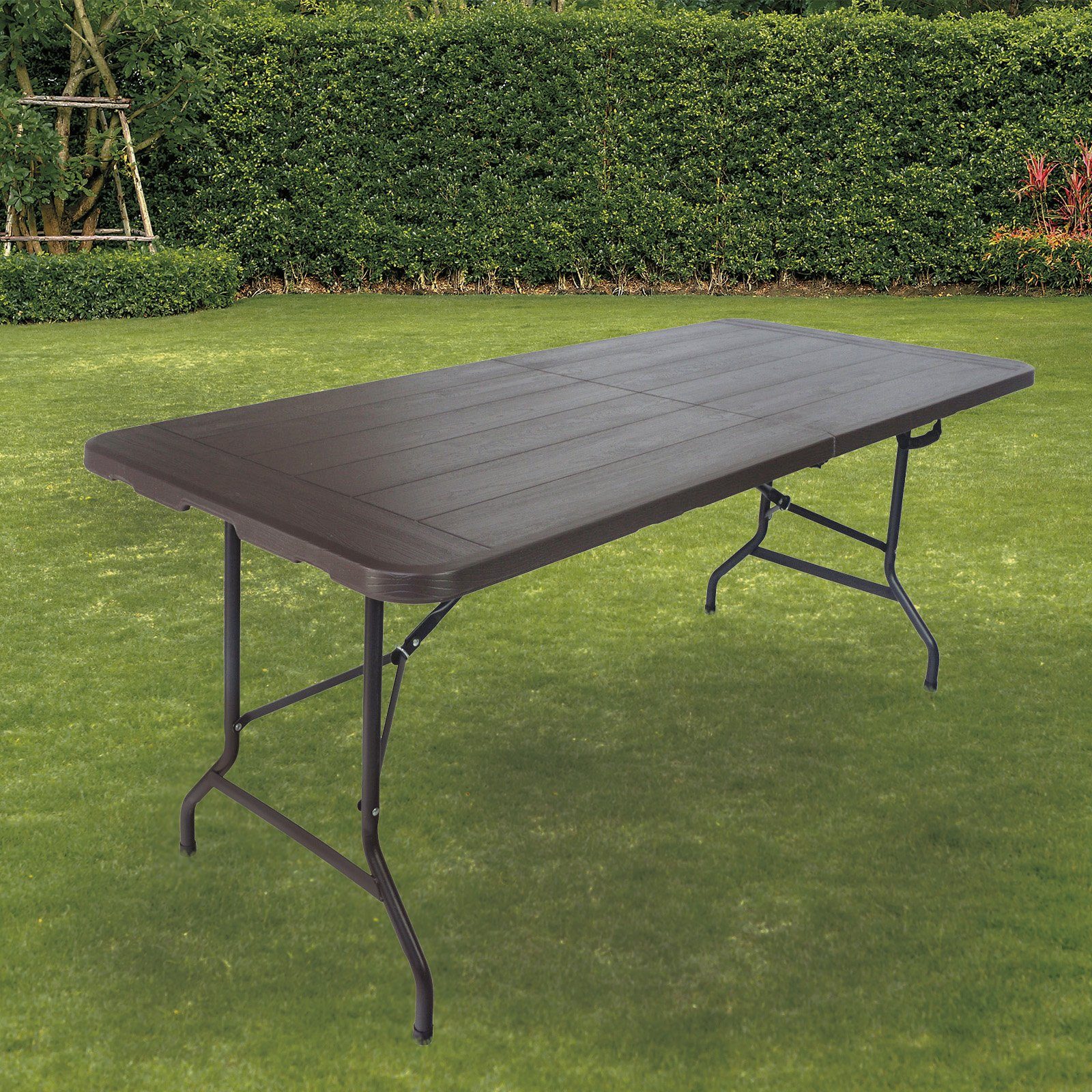 TRUTZHOLM Bierzeltgarnitur Buffettisch Klapptisch 180 x 75 cm Holzoptik kla günstig online kaufen